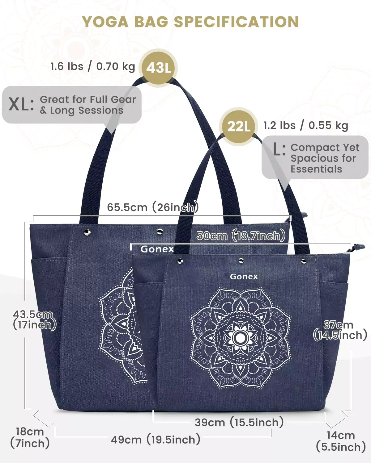gonex-canvas-yoga-mat-bag-large-unfold-flat-tote-with-multiple-pockets-fits-stan image 8