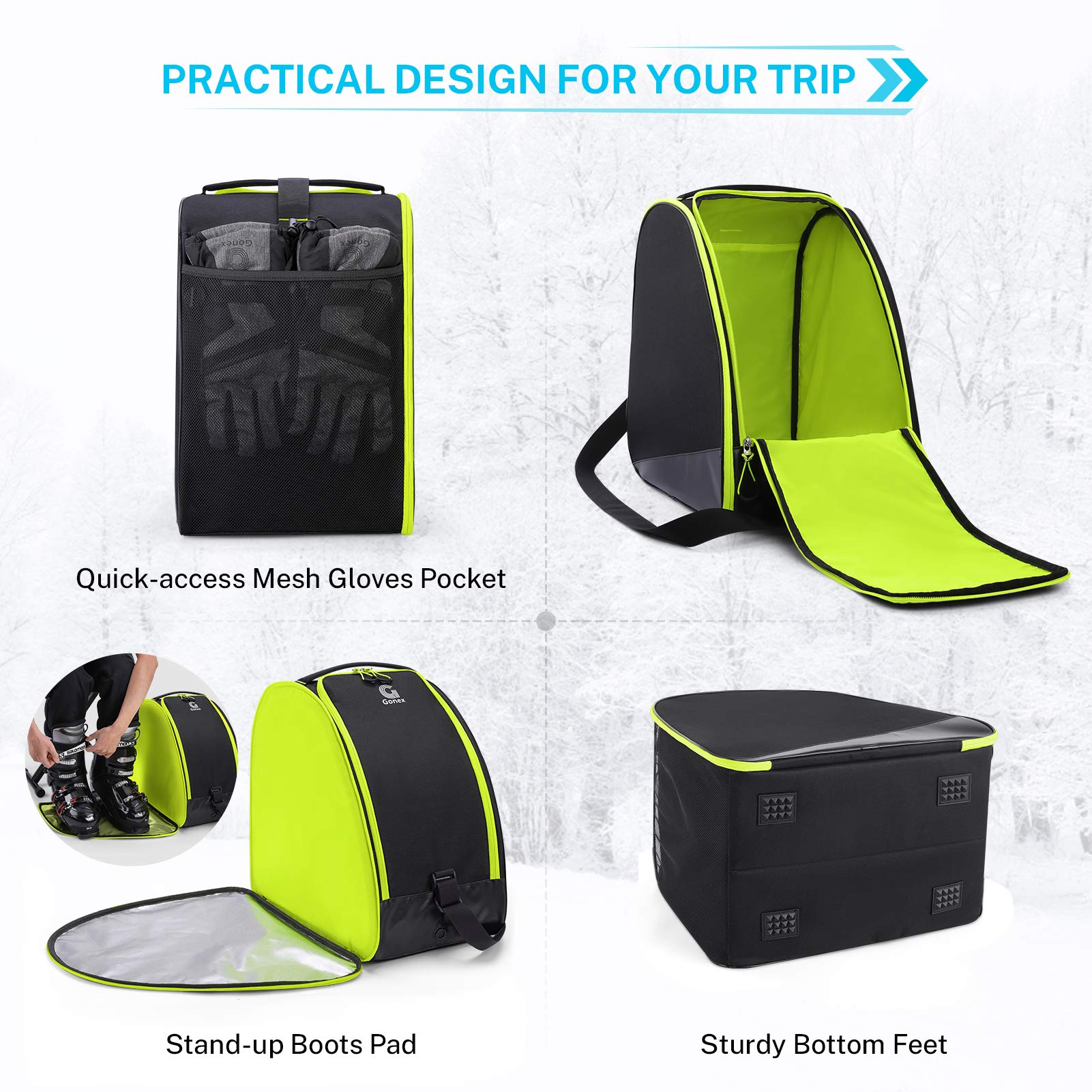 gonex-padded-ski-bag-and-boot-bag-combo-adjustable-ski-bag-up-to-200cm-water-res image 6