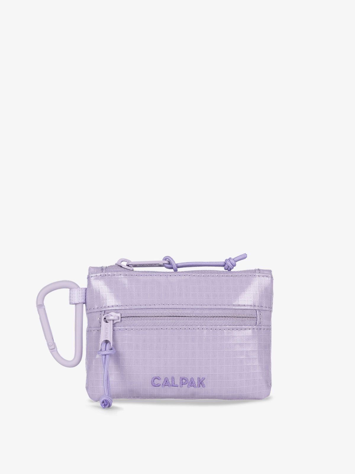 calpak-terra-clippable-card-pouch-recycled-dual-zip-card-cash-pouch-with-carabin image 1
