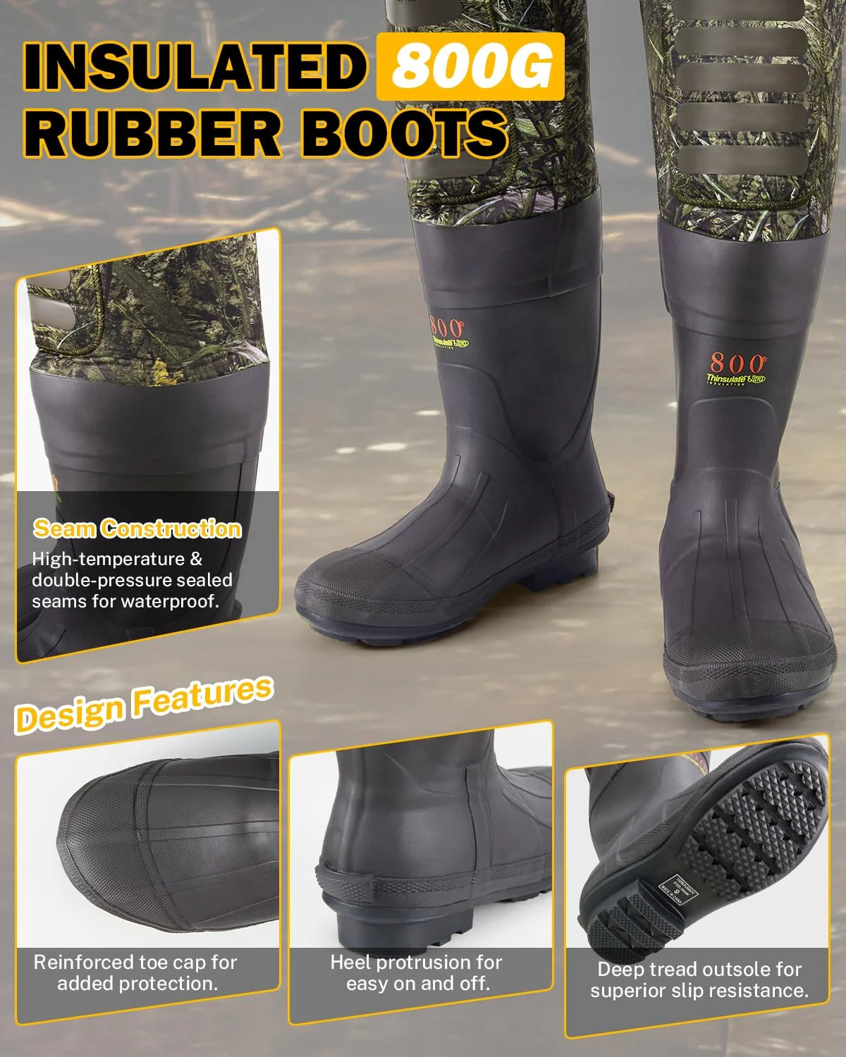 gonex-hunting-chest-waders-with-boots-4-5mm-neoprene-waterproof-waders-with-800g image 4