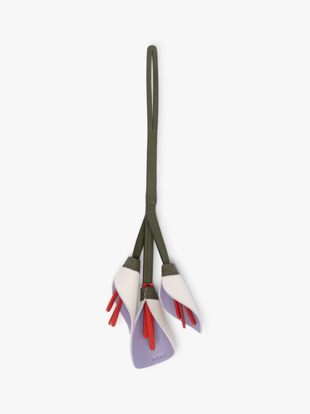 calpak-colette-calla-lily-bag-charm-flower-shaped-faux-leather-bag-accessory image 3