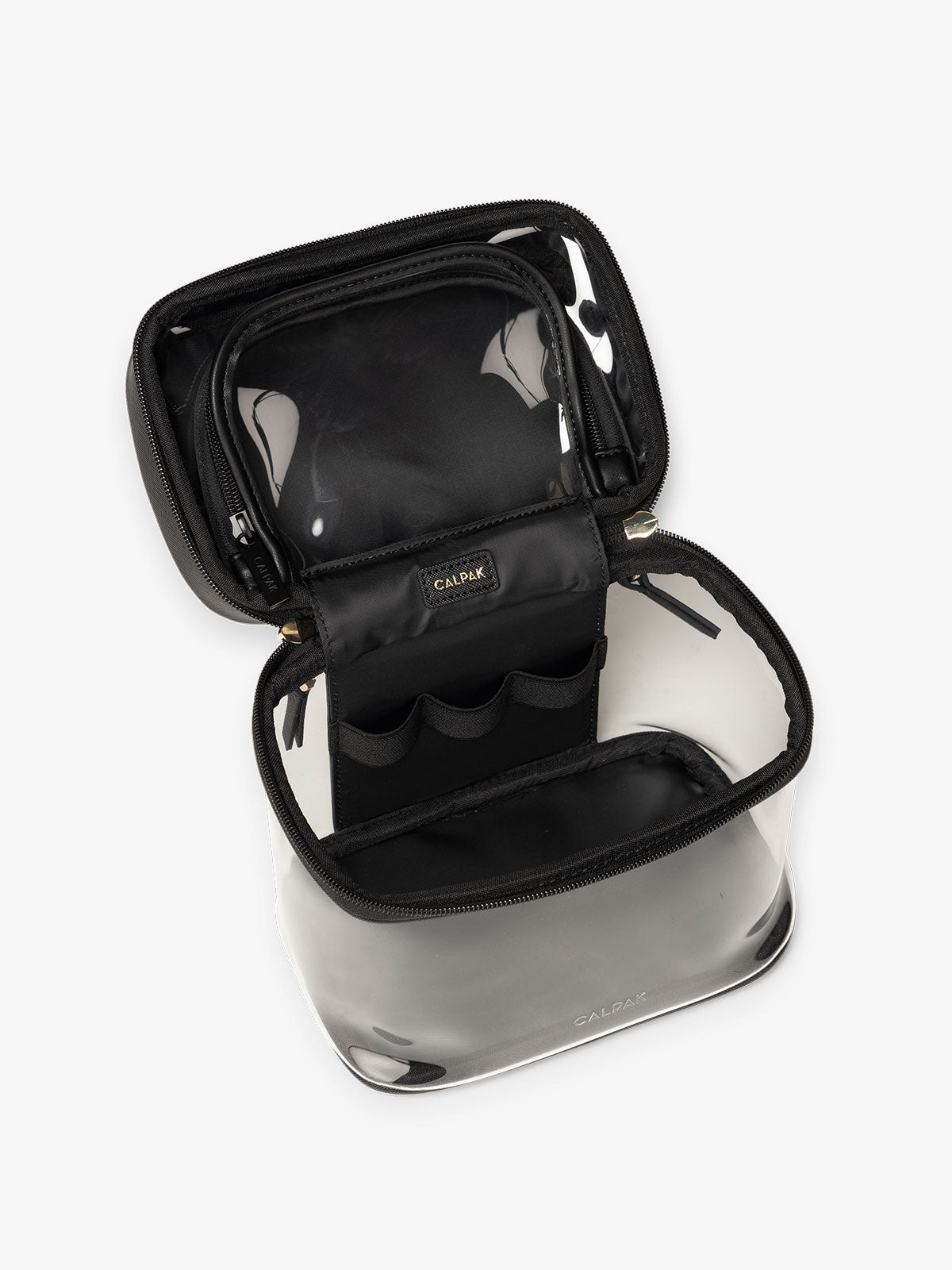 calpak-clear-train-case-with-top-compartment-transparent-zip-around-travel-makeu image 3