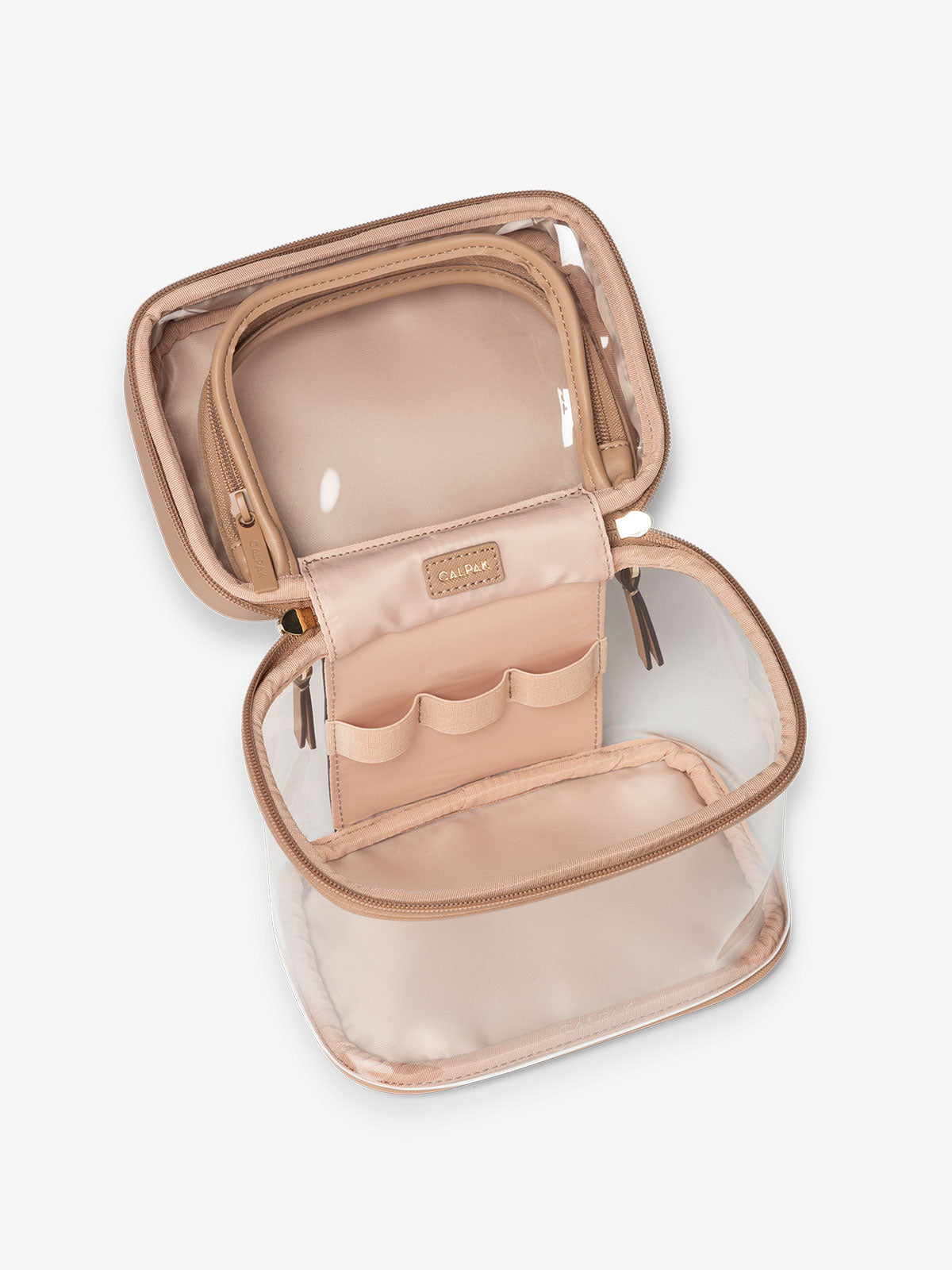 calpak-clear-train-case-with-top-compartment-transparent-zip-around-travel-makeu image 7
