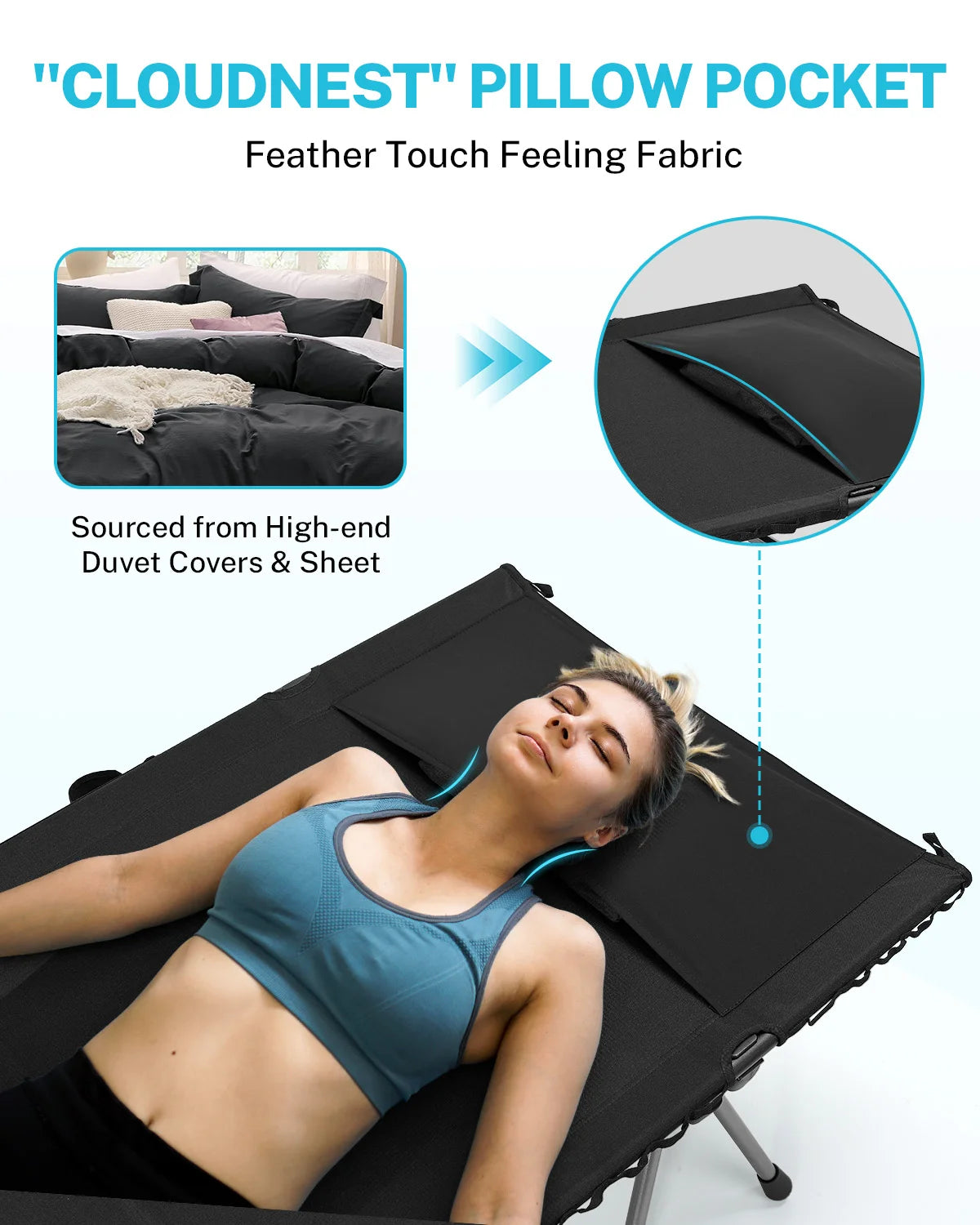 gonex-2-in-1-ultralight-folding-camping-cot-with-leg-extenders-7075-aluminum-350 image 3