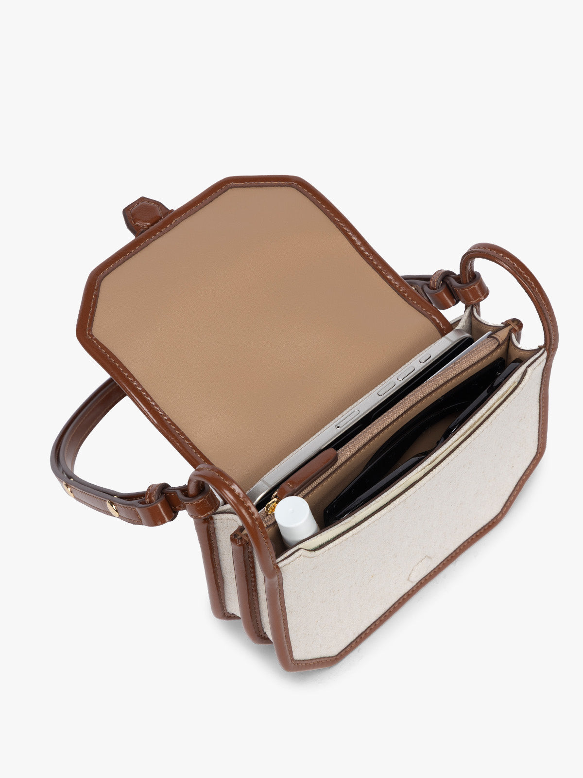 calpak-colette-canvas-crossbody-wallet-bag-water-resistant-tpu-coated-canvas-wit image 4