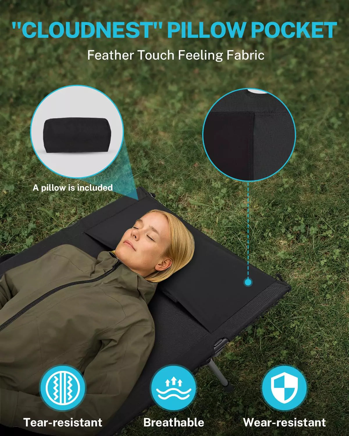 gonex-31-5-extra-wide-portable-camping-cot-with-leg-extenders-cloudnest-pillow-p image 3