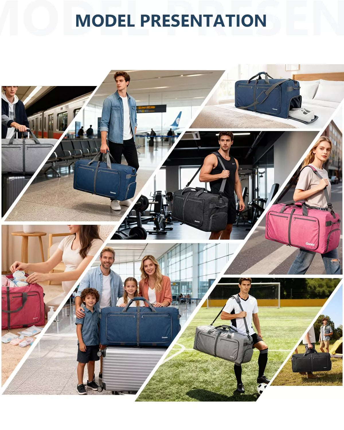 gonex-150l-foldable-travel-duffle-bag-lightweight-600d-polyester-extra-large-che image 7