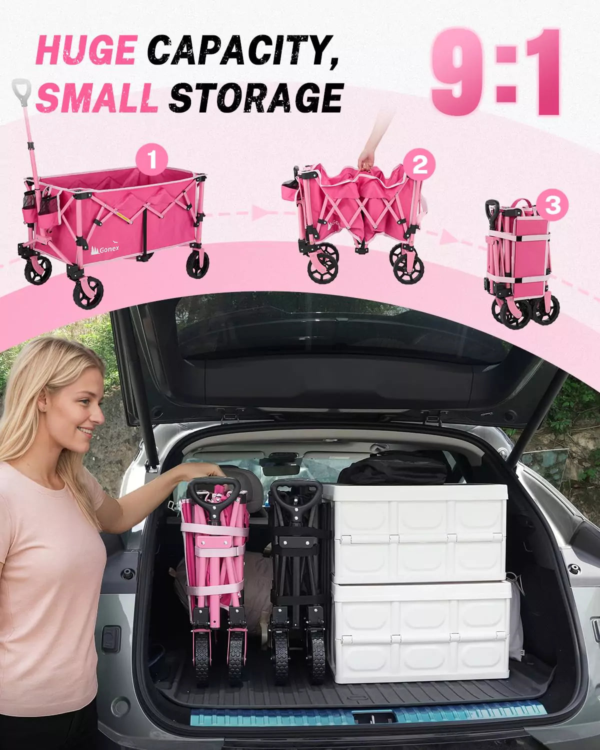 gonex-38-l-collapsible-wagon-cart-360-lbs-capacity-200l-patented-triangle-frame- image 8