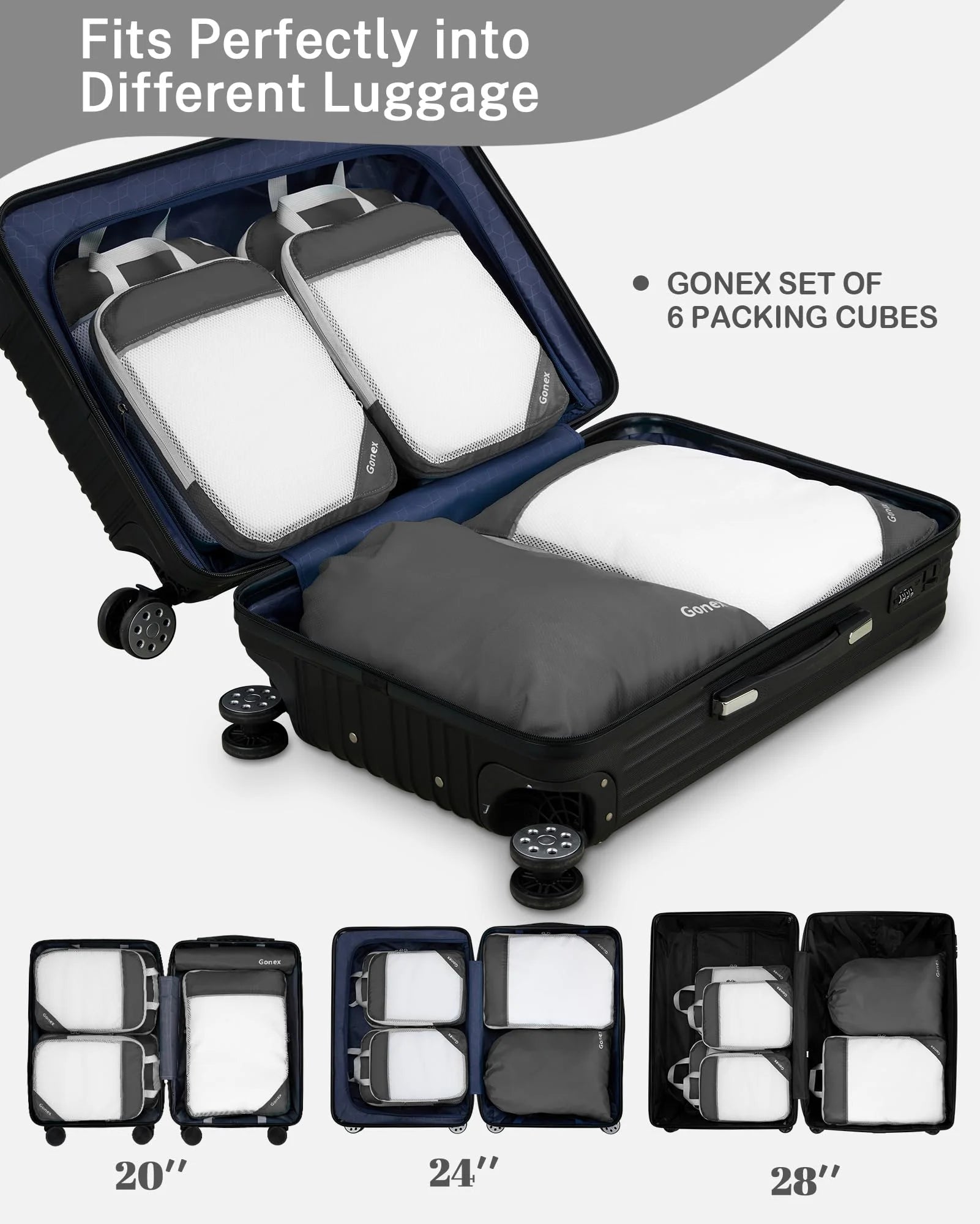 gonex-compression-packing-cubes-6-piece-set-mesh-top-ripstop-polyester-organizer image 7