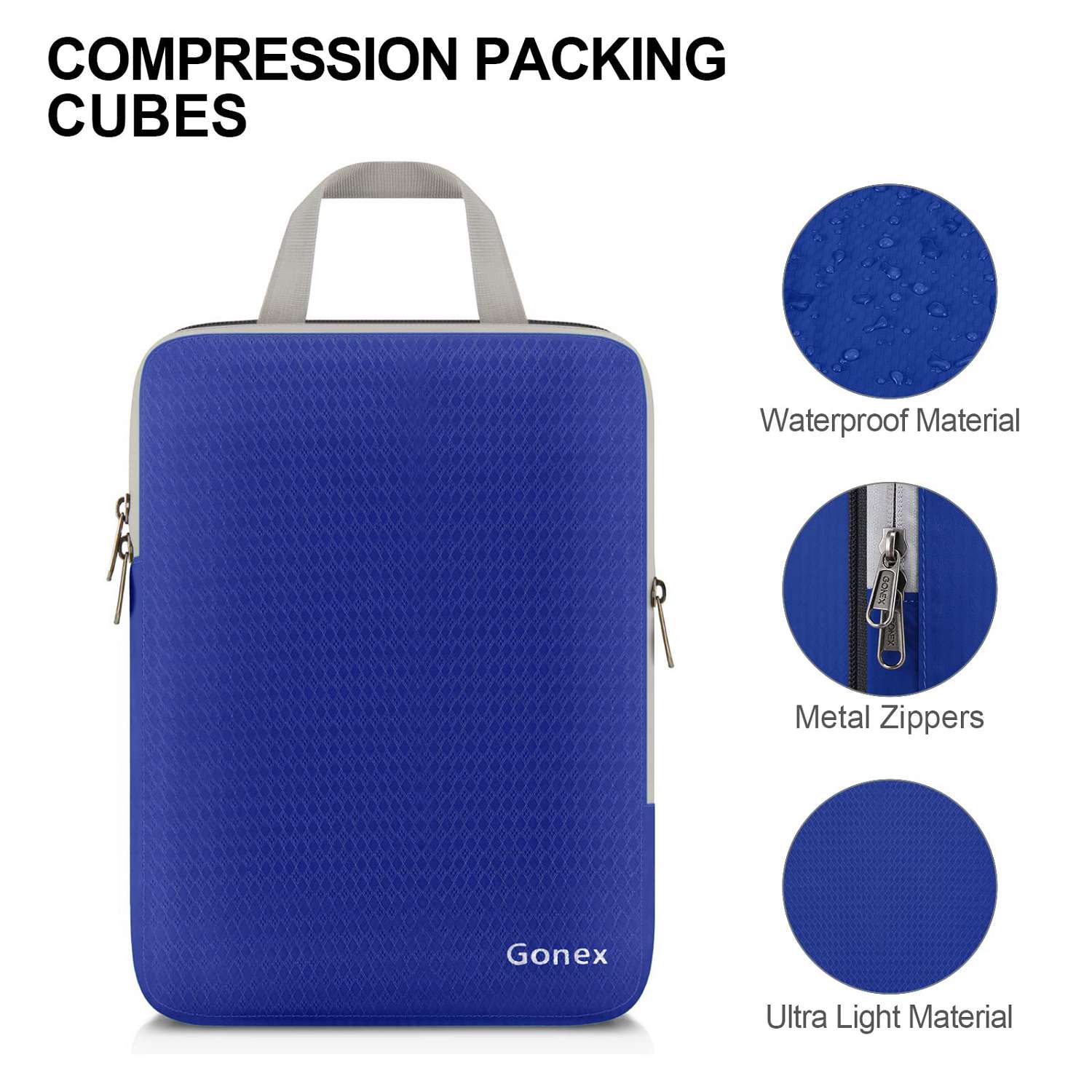 gonex-extensible-packing-cubes-3-piece-set-water-resistant-ripstop-nylon-expanda image 2