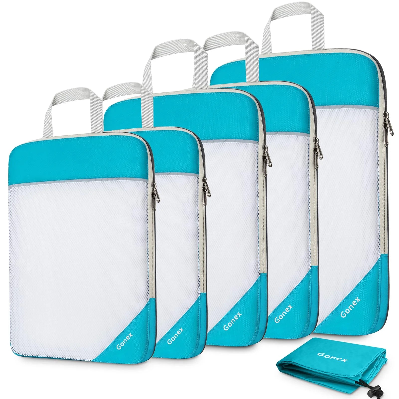 gonex-compression-packing-cubes-6-piece-set-mesh-top-ripstop-polyester-organizer image 1