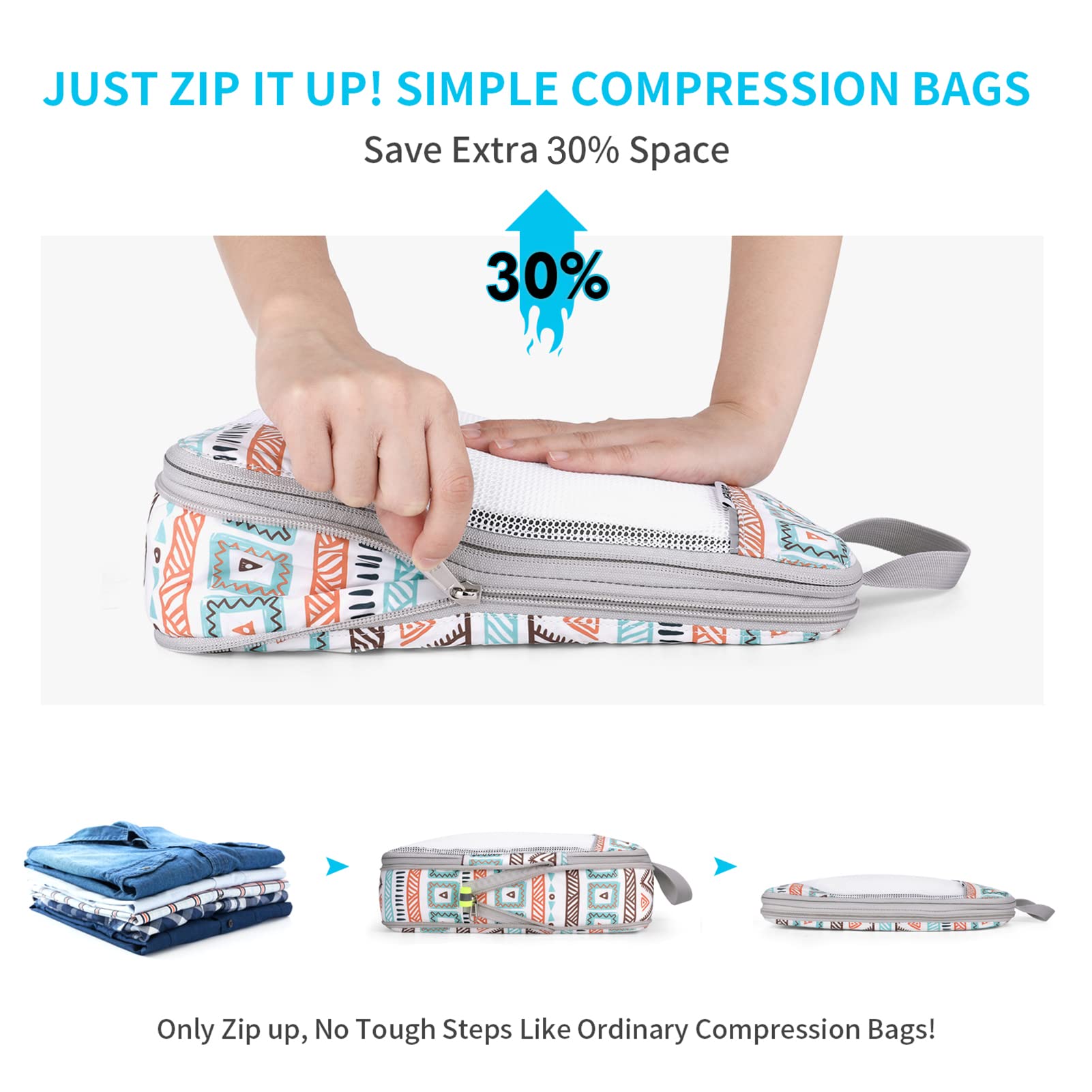 gonex-boho-compression-packing-cubes-6-piece-multi-size-travel-organizer-set-wit image 2