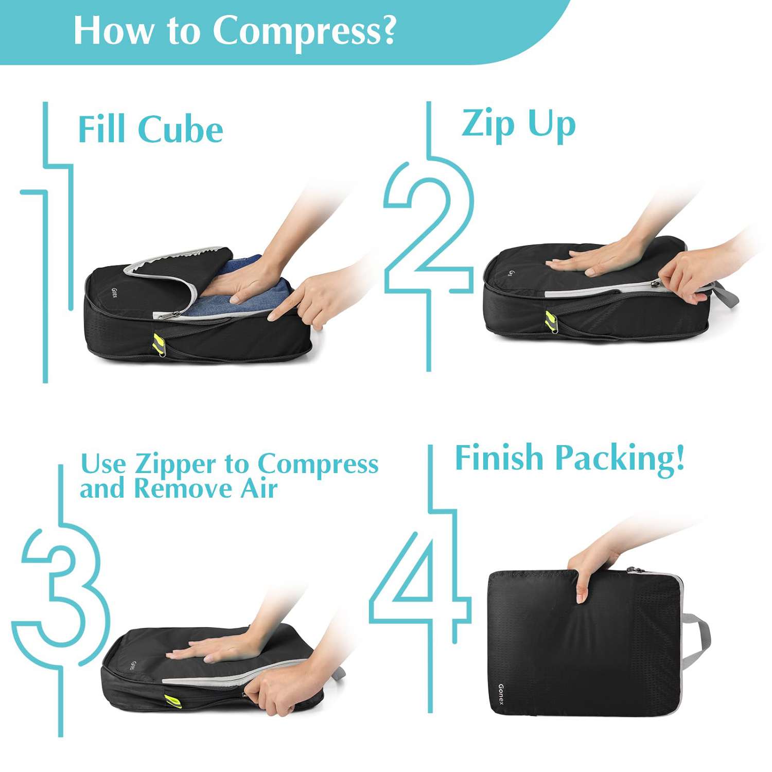 gonex-compression-packing-cubes-6-piece-set-with-tsa-approved-clear-toiletry-bag image 5
