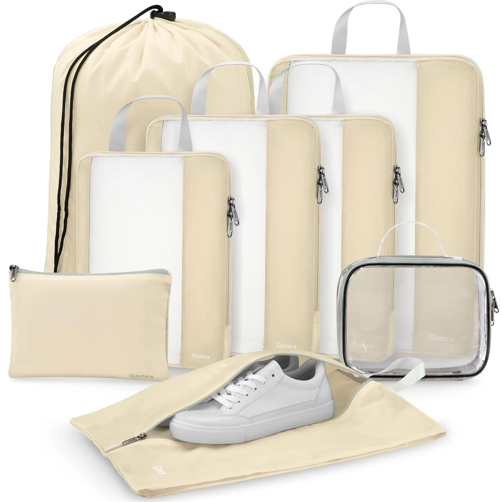 gonex-compression-packing-cubes-8-pcs-rip-stop-polyester-luggage-organizer-set image 2