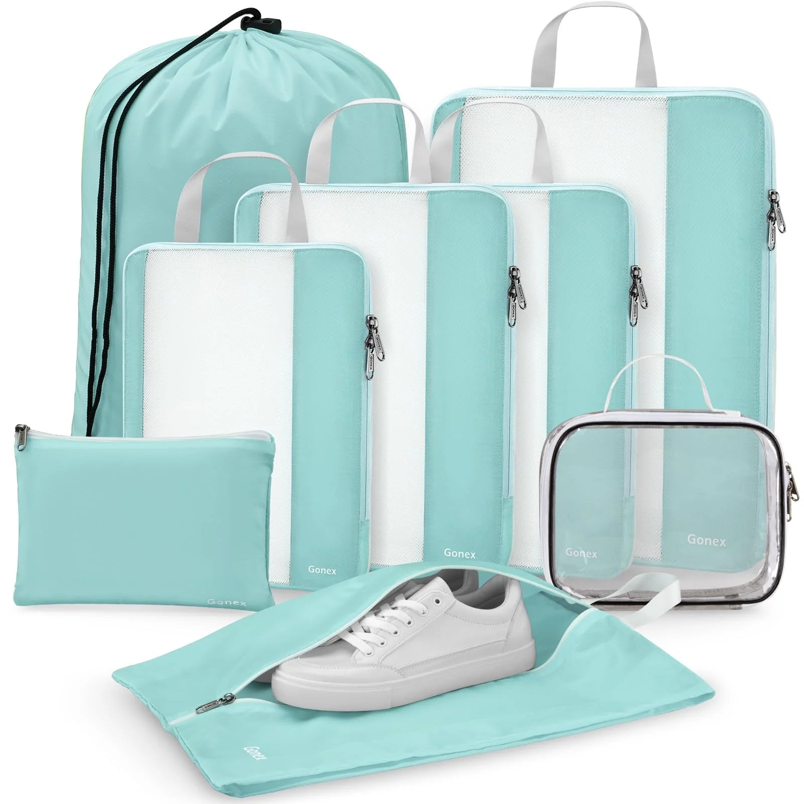 gonex-compression-packing-cubes-8-pcs-rip-stop-polyester-luggage-organizer-set image 4
