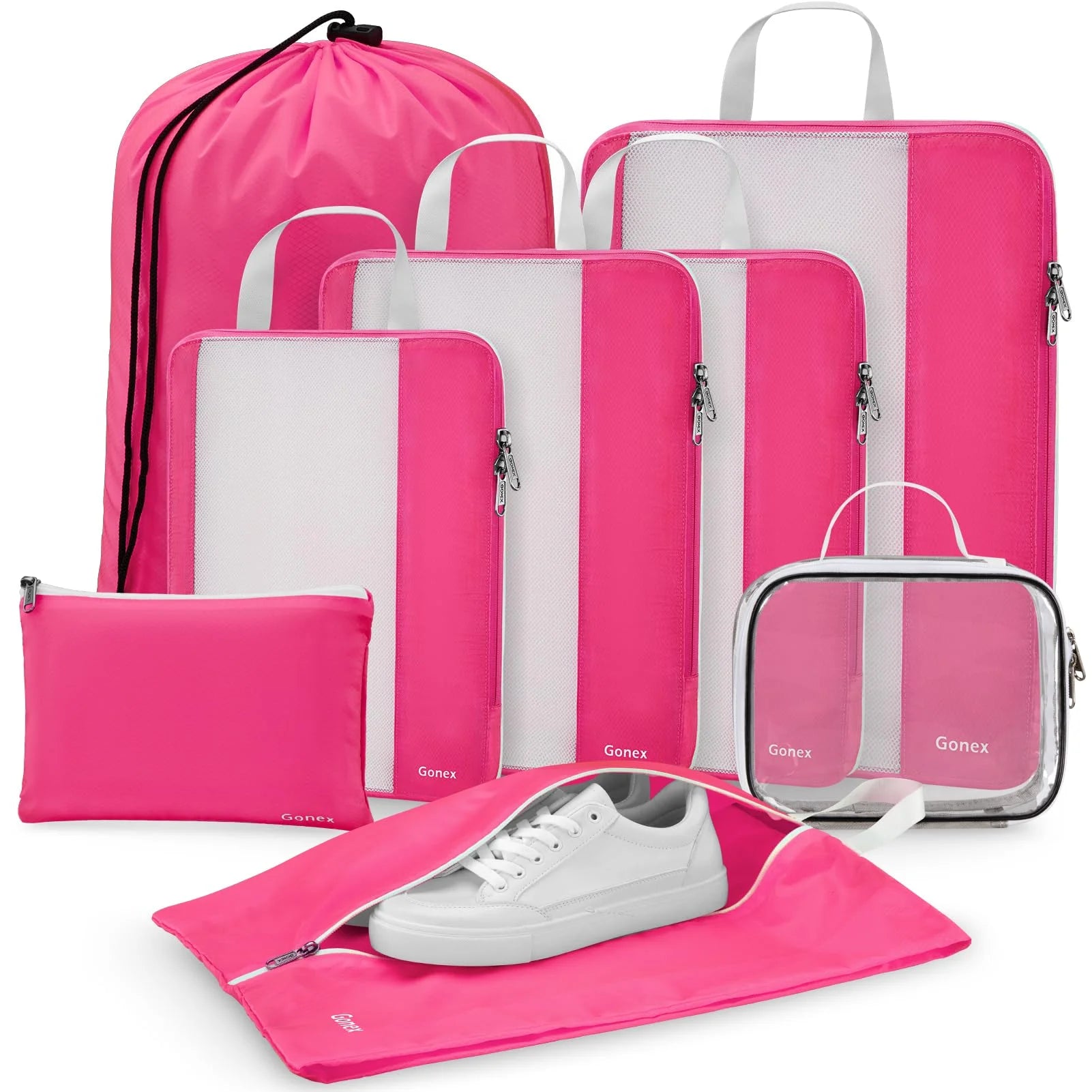 gonex-compression-packing-cubes-8-pcs-rip-stop-polyester-luggage-organizer-set image 3