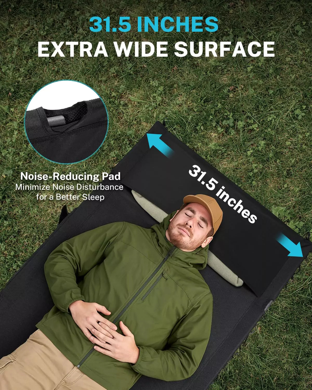 gonex-31-5-extra-wide-portable-camping-cot-with-leg-extenders-cloudnest-pillow-p image 4