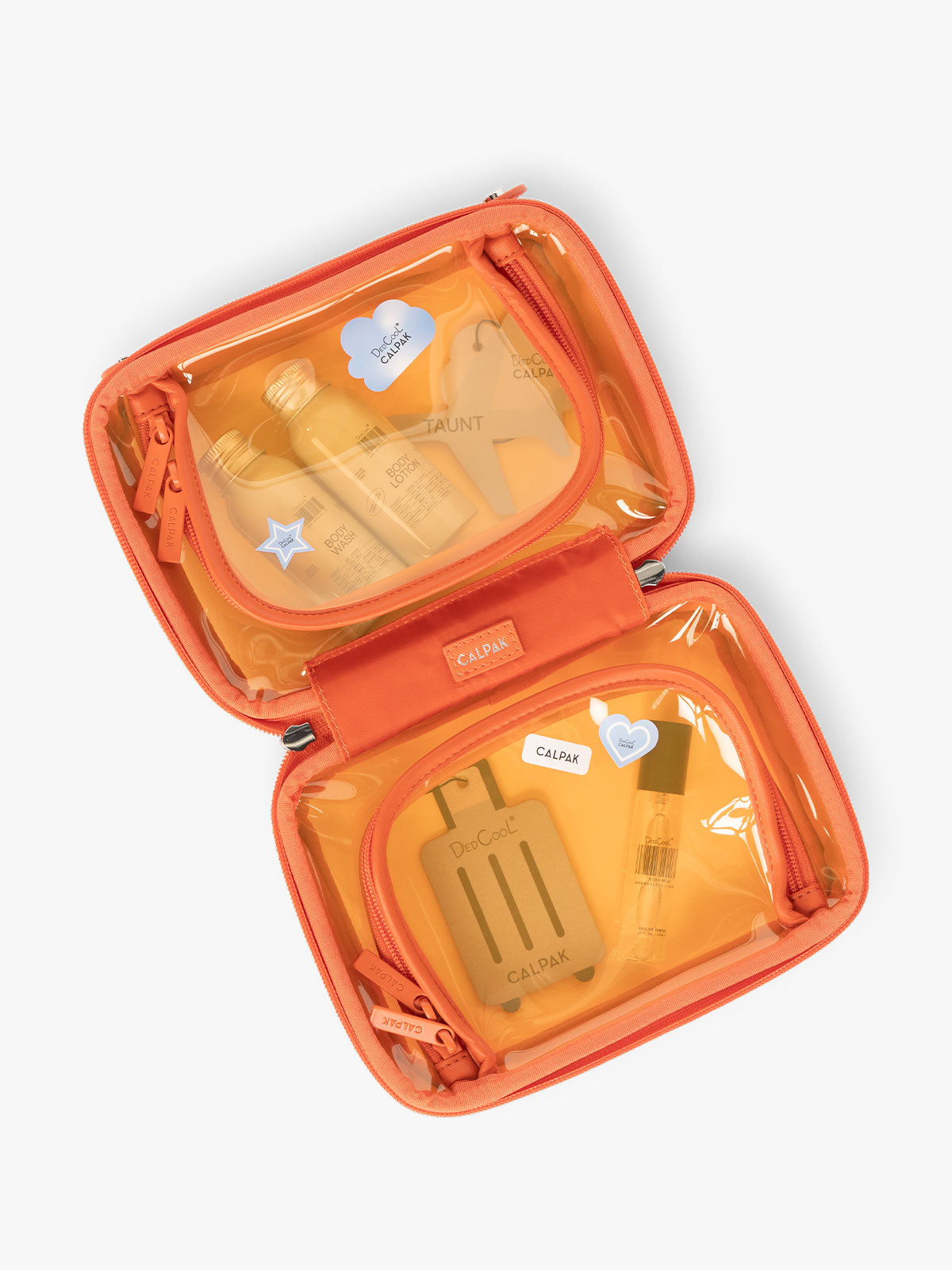 dedcool-x-calpak-boarding-bundle-limited-edition-papaya-clear-cosmetics-case-tra image 4