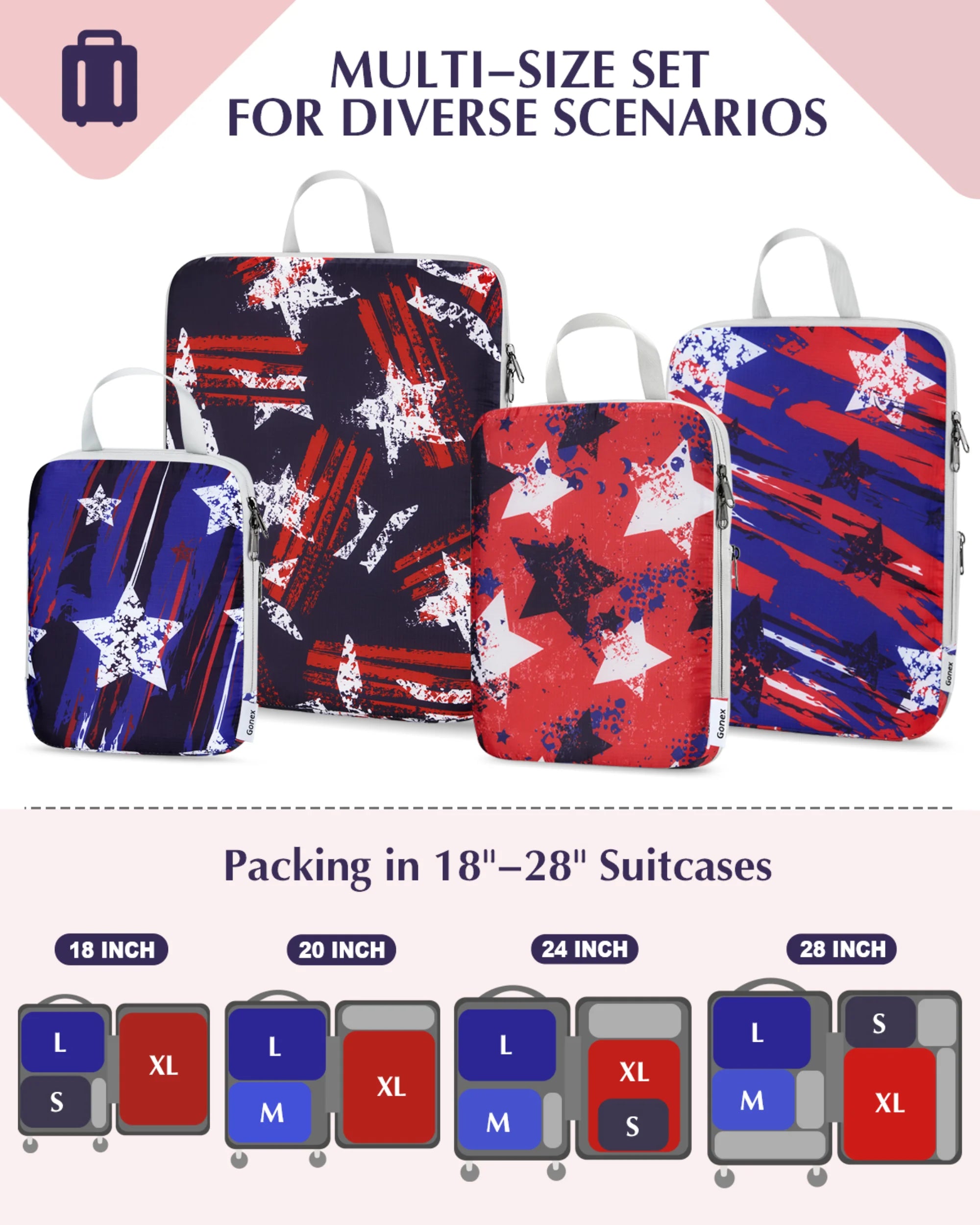 gonex-patriot-stripe-compression-packing-cubes-space-saving-travel-organizer-set image 6