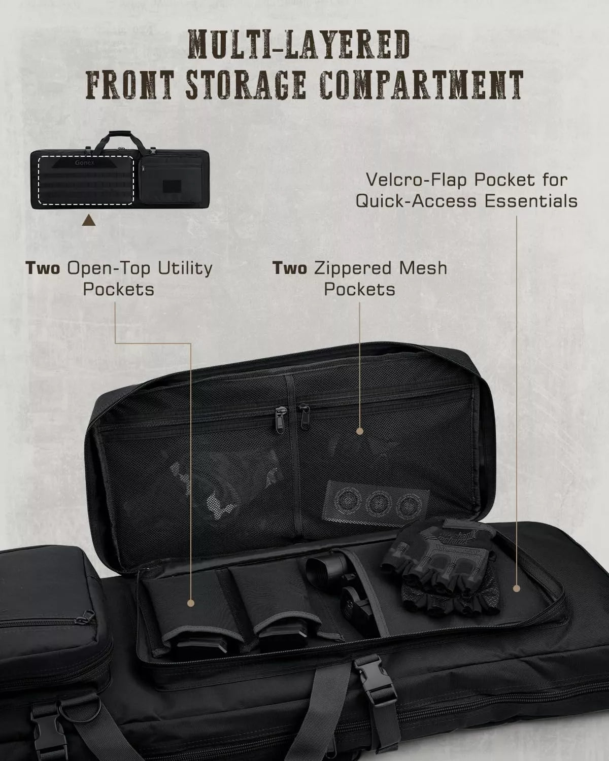 gonex-36-double-tactical-rifle-case-padded-dual-firearm-soft-gun-bag-with-divide image 7