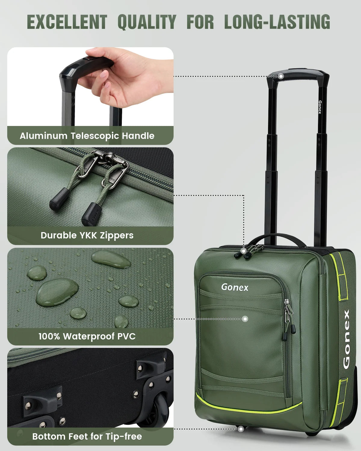 gonex-16-inch-rolling-duffle-bag-30l-waterproof-1200d-wheeled-travel-bag-with-yk image 4