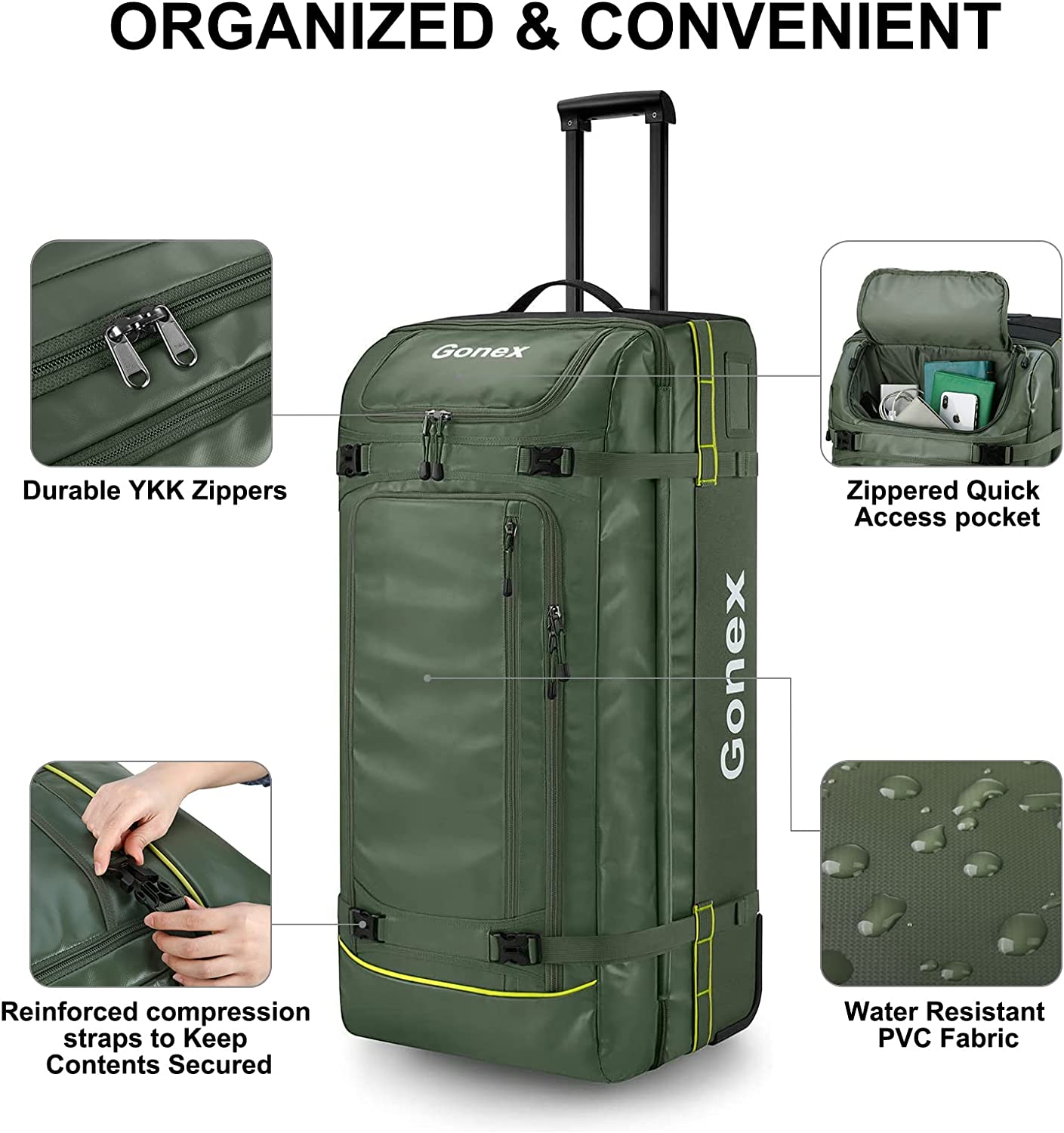 gonex-33-inch-rolling-duffle-bag-with-wheels-1200d-waterproof-pvc-ykk-zippers-te image 3