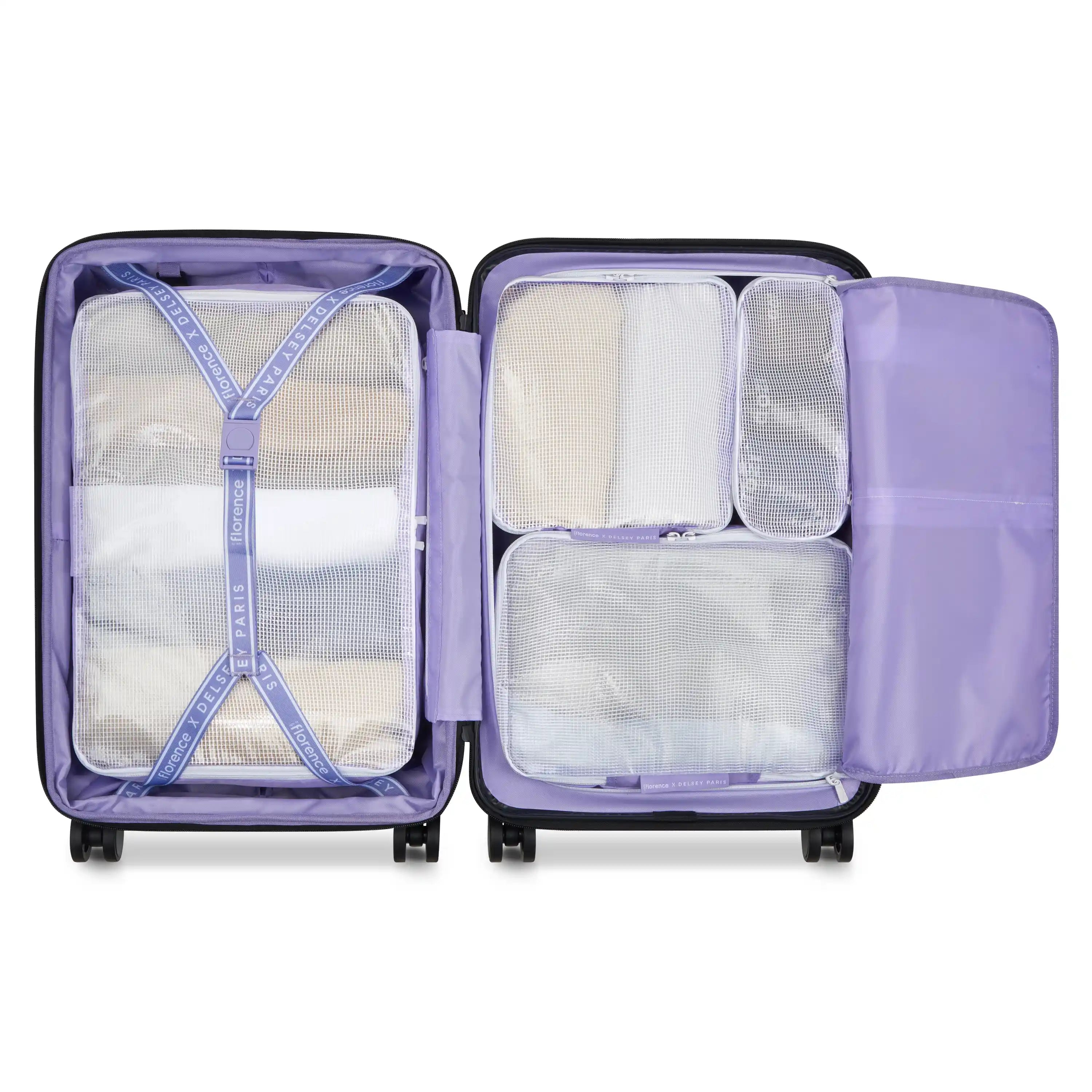 delsey-no-drama-packing-cubes-set-of-4-recycled-clear-top-organizer-cubes image 3