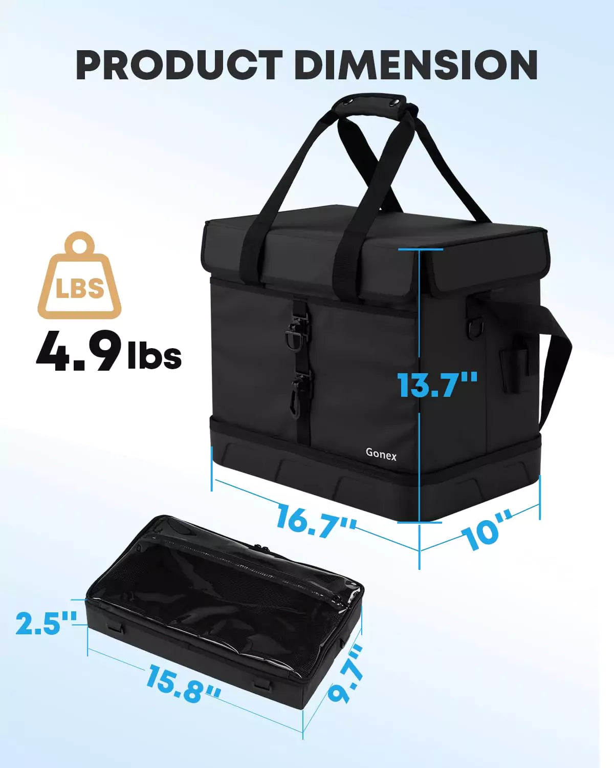 gonex-waterproof-fishing-tackle-bag-for-freshwater-saltwater-with-detachable-370 image 7