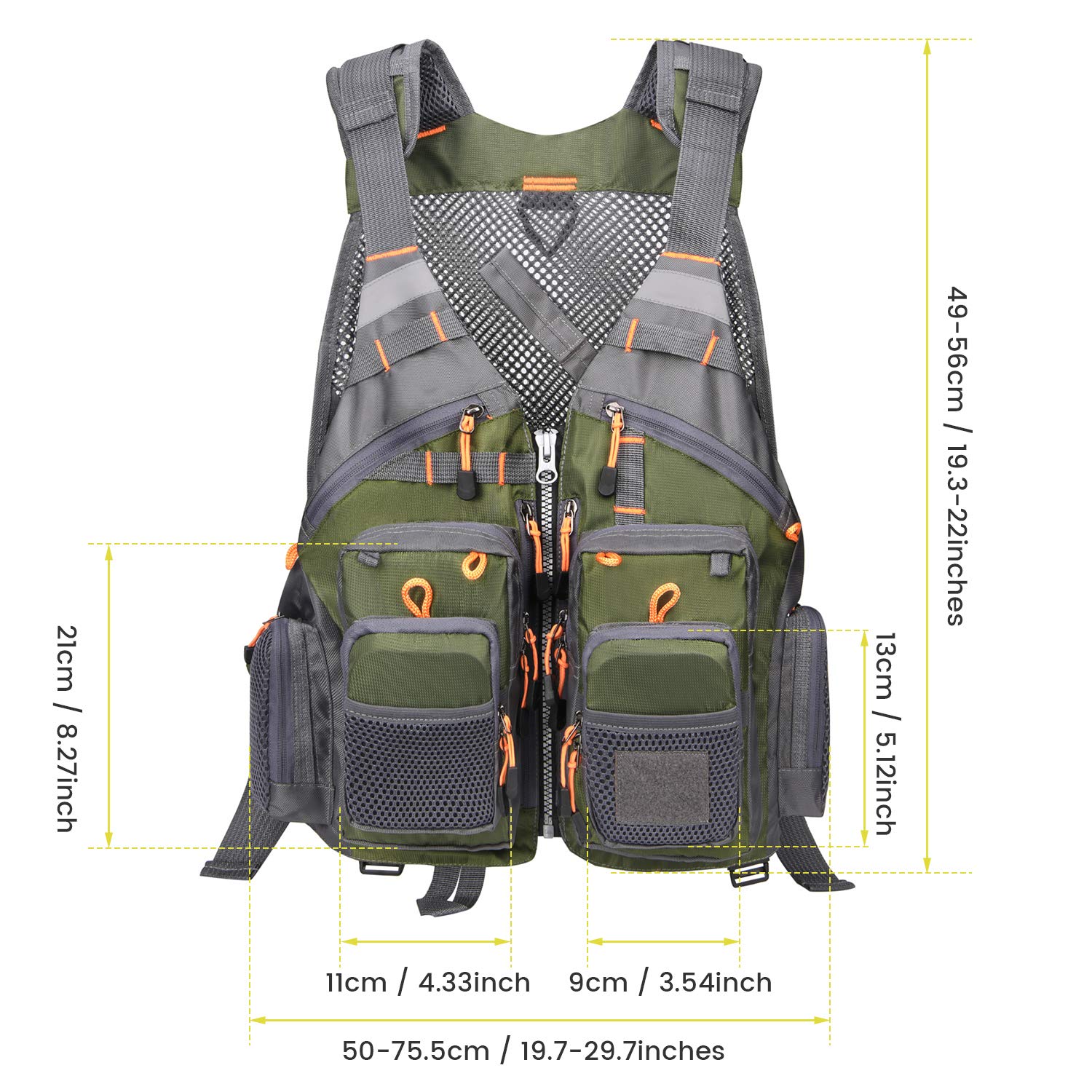 gonex-fly-fishing-vest-multi-pocket-mesh-design-with-d-rings-and-net-holder image 3