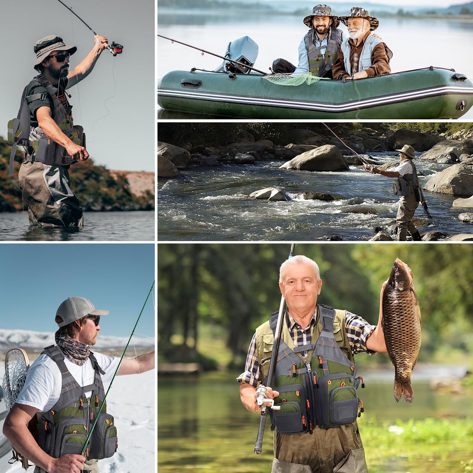 gonex-fly-fishing-vest-multi-pocket-mesh-design-with-d-rings-and-net-holder image 7