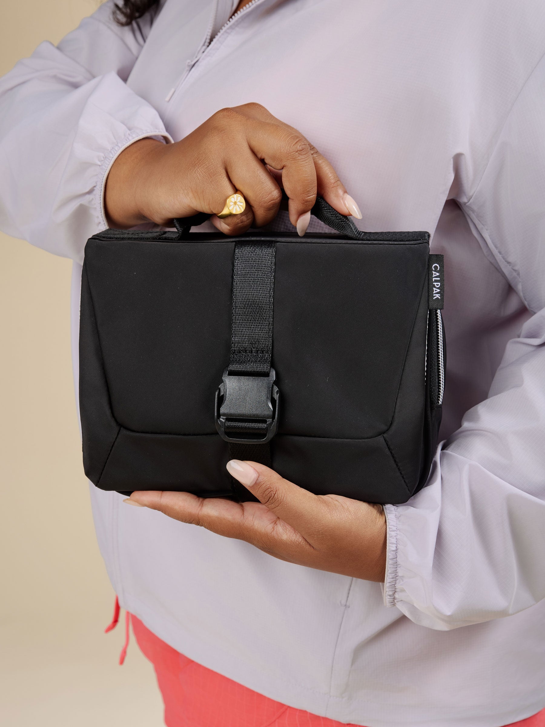 calpak-fit-hanging-dopp-kit-travel-toiletry-bag-with-removable-clear-pouch-and-c image 2