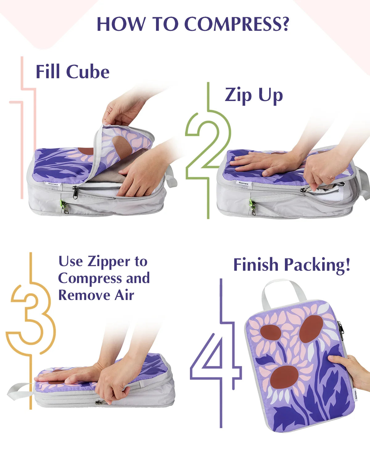 gonex-floral-compression-packing-cubes-4-piece-set-30-space-saving-water-repelle image 8