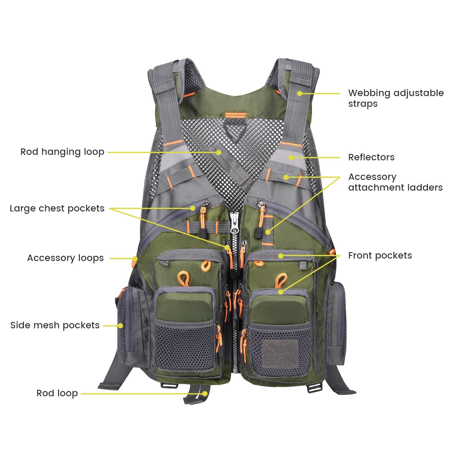 gonex-fly-fishing-vest-multi-pocket-mesh-design-with-d-rings-and-net-holder image 4