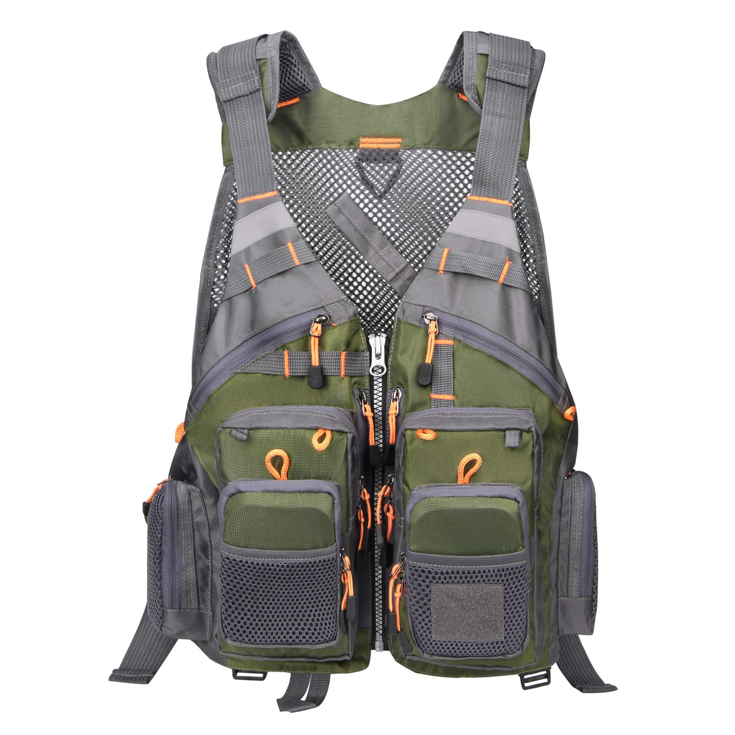 gonex-fly-fishing-vest-multi-pocket-mesh-design-with-d-rings-and-net-holder image 1