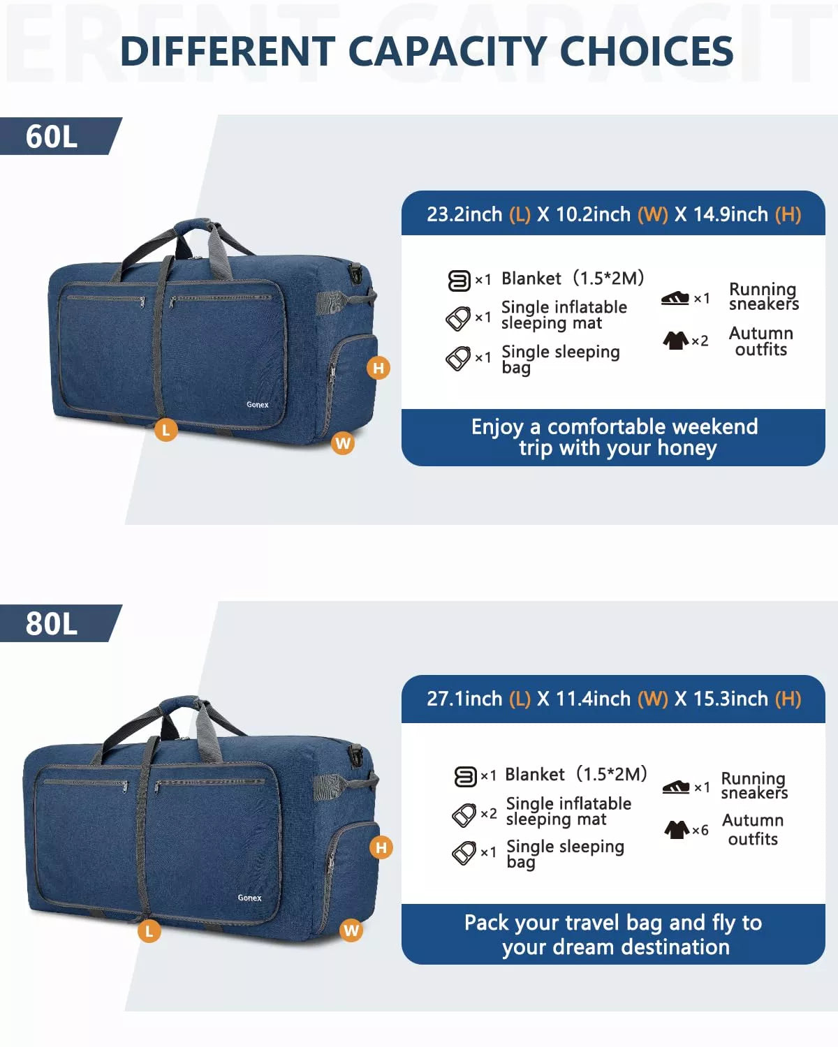 gonex-150l-foldable-travel-duffle-bag-lightweight-600d-polyester-extra-large-che image 2