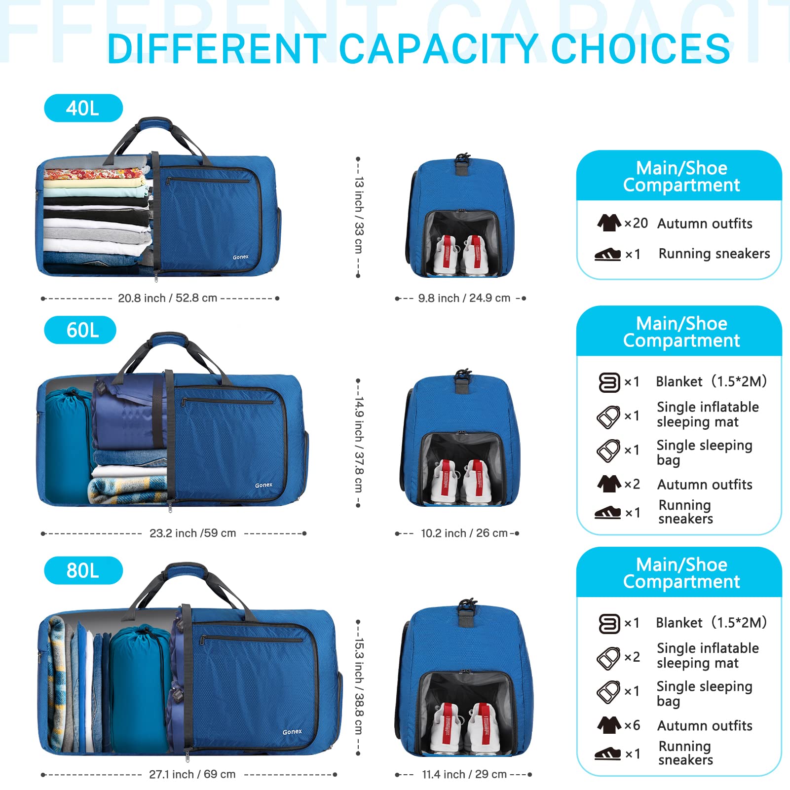 gonex-60l-collapsible-duffel-bag-with-shoes-compartment image 5