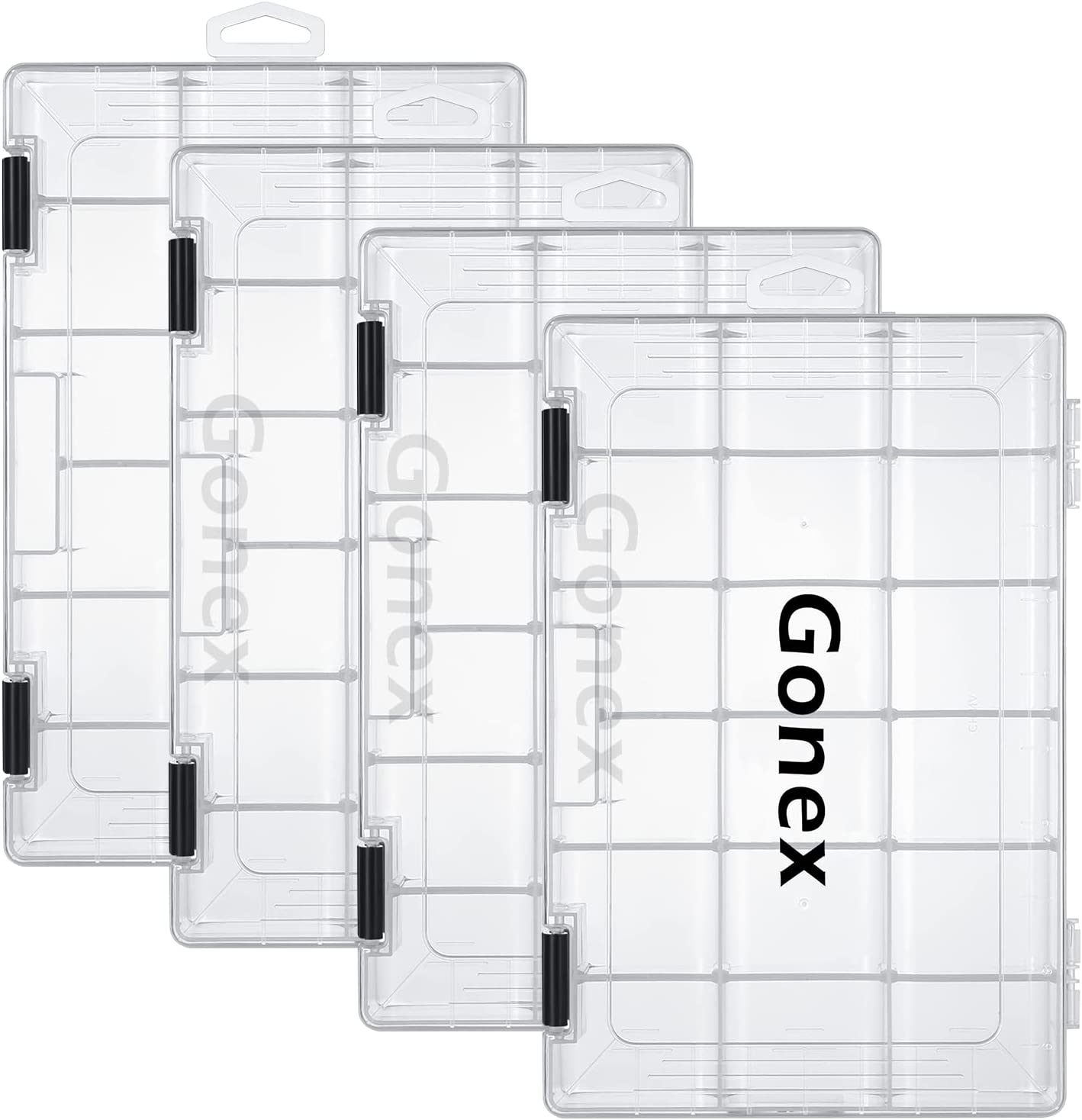 gonex-3600-tackle-box-transparent-plastic-storage-tray-with-adjustable-dividers- image 1