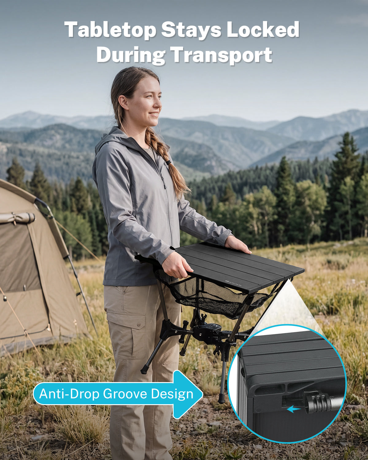 gonex-folding-aluminum-camping-table-with-mesh-pocket-and-storage-bag image 6