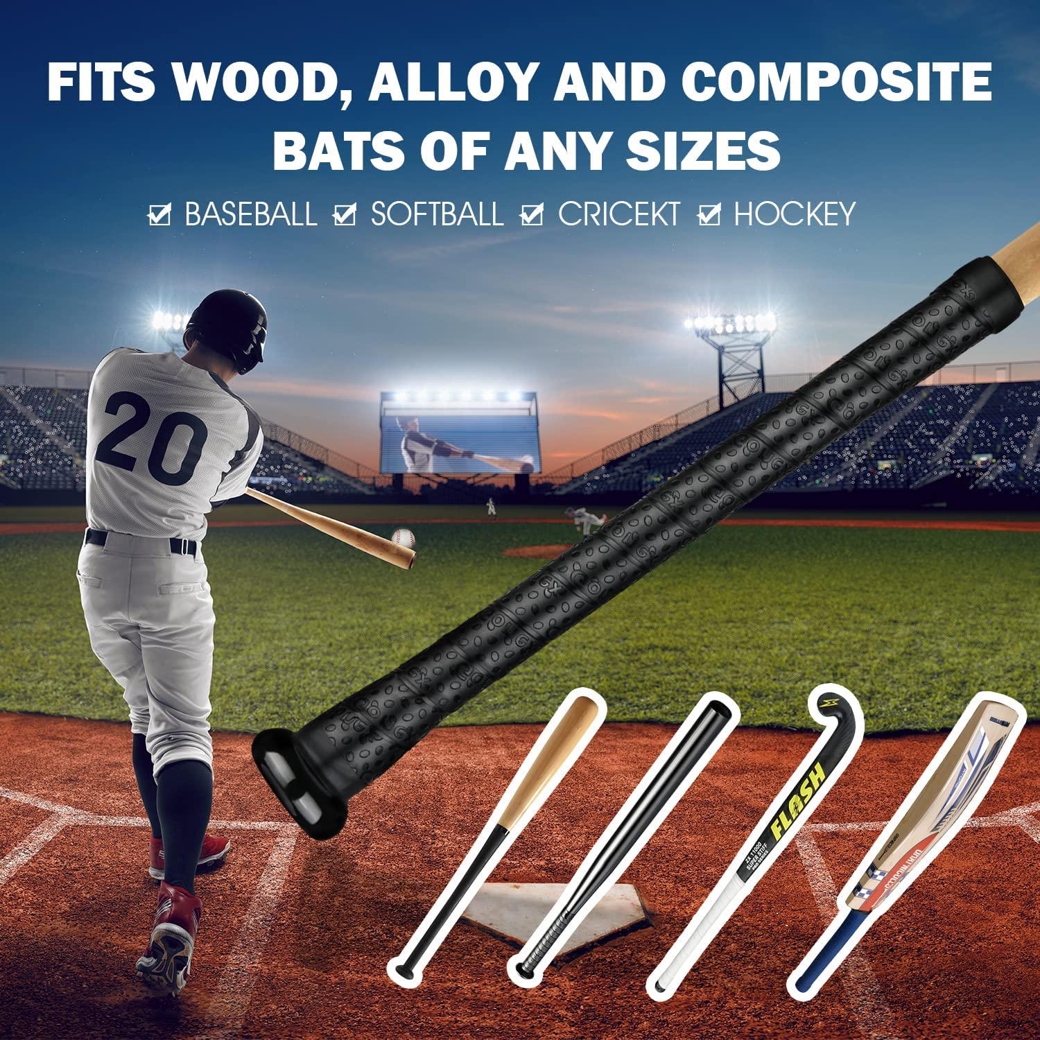 gonex-bat-grip-tape-40-1-non-slip-cushioned-polymer-baseball-softball-grip-for-w image 6