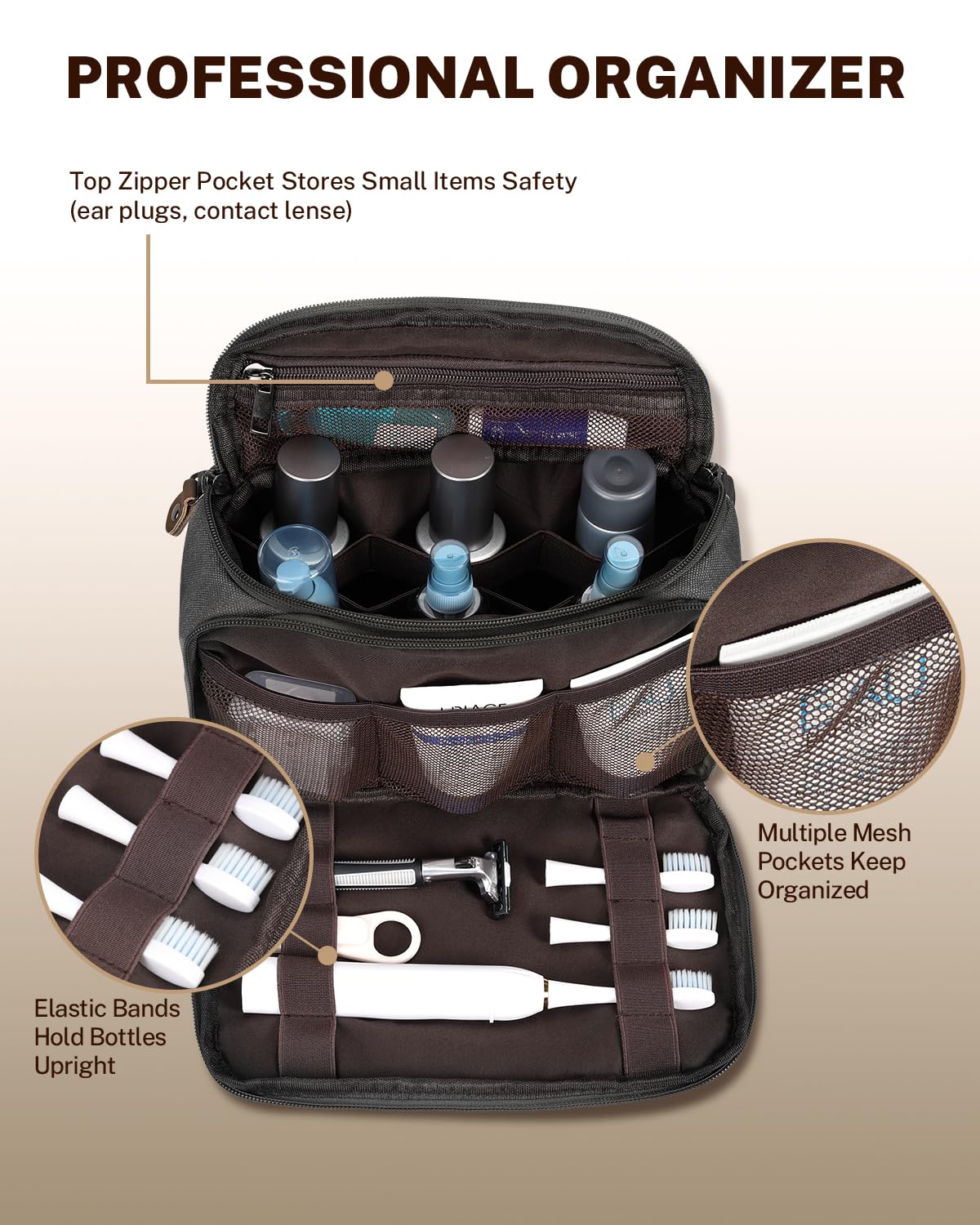gonex-travel-toiletry-bag-for-men-water-resistant-canvas-dopp-kit-with-leather-z image 5