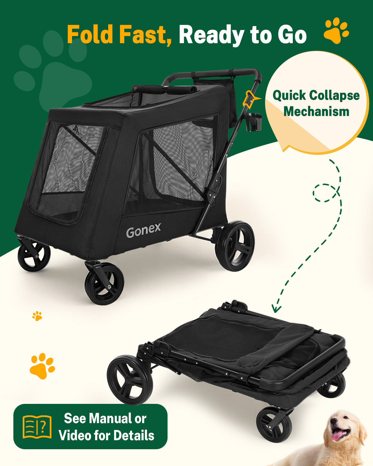 gonex-heavy-duty-dog-stroller-for-large-medium-dogs-110-lb-capacity-foldable-pet image 5