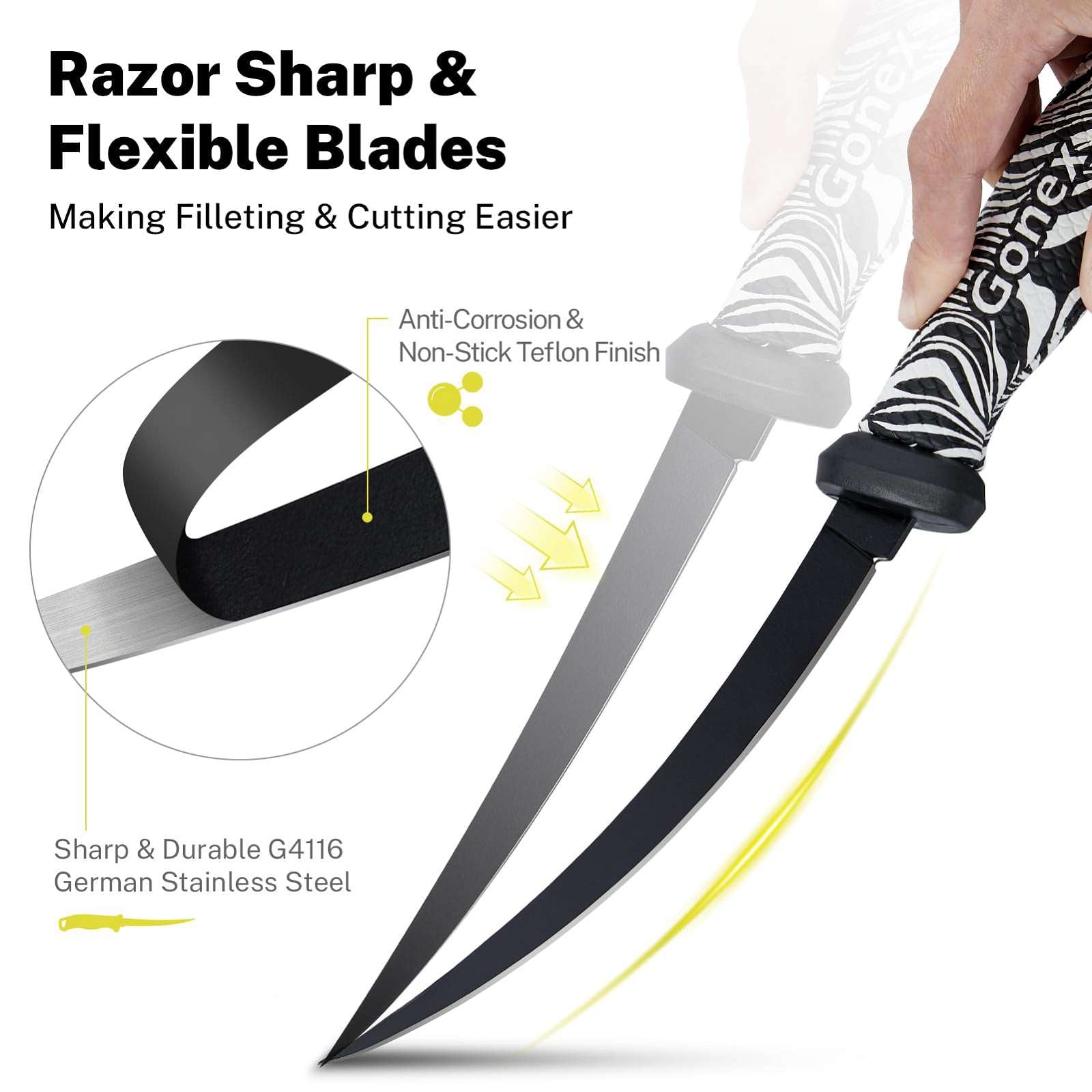 gonex-fish-fillet-knife-with-g4116-german-stainless-steel-teflon-coated-blade-sh image 3