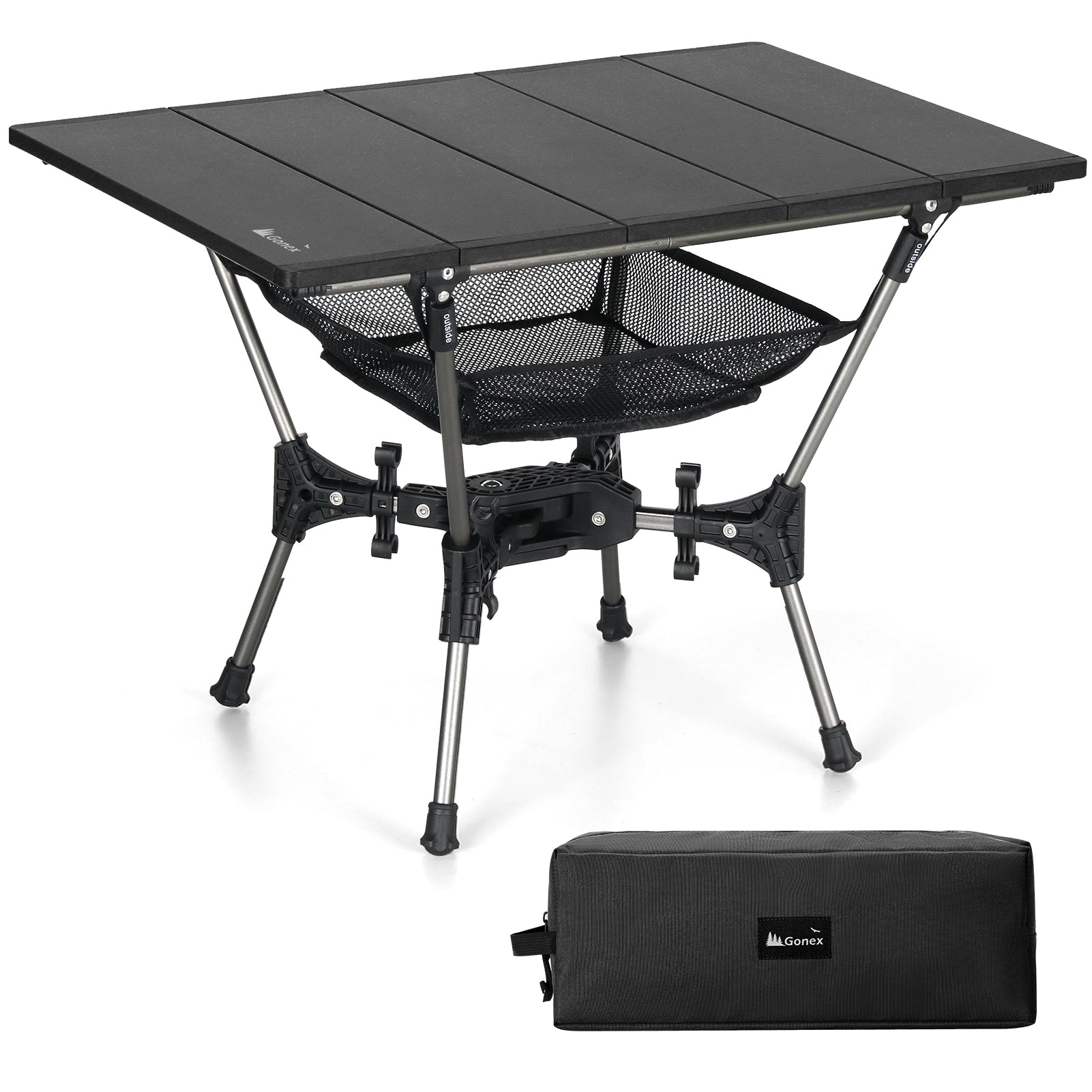 gonex-folding-aluminum-camping-table-with-mesh-pocket-and-storage-bag image 1
