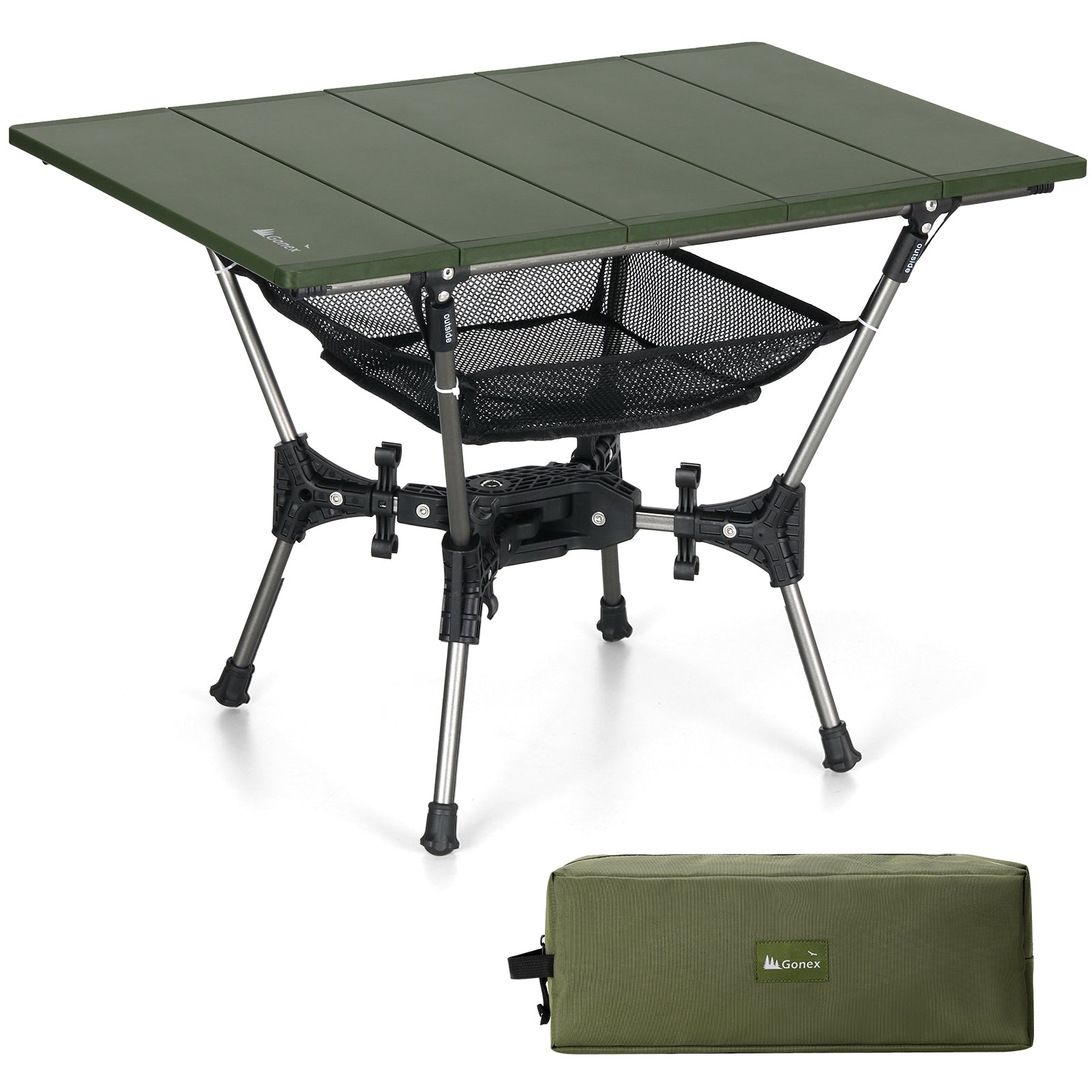gonex-folding-aluminum-camping-table-with-mesh-pocket-and-storage-bag image 2