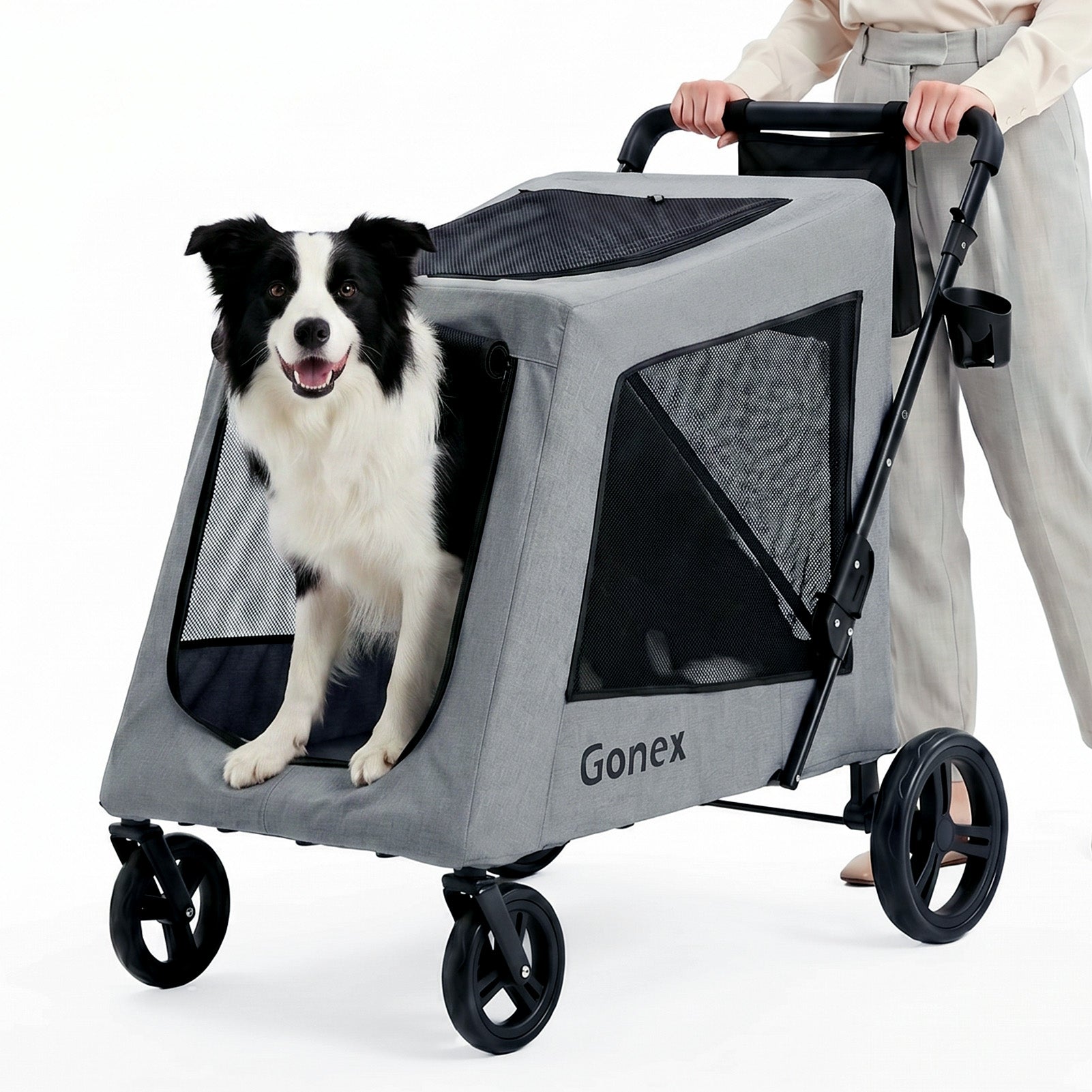 gonex-heavy-duty-dog-stroller-for-large-medium-dogs-110-lb-capacity-foldable-pet image 2