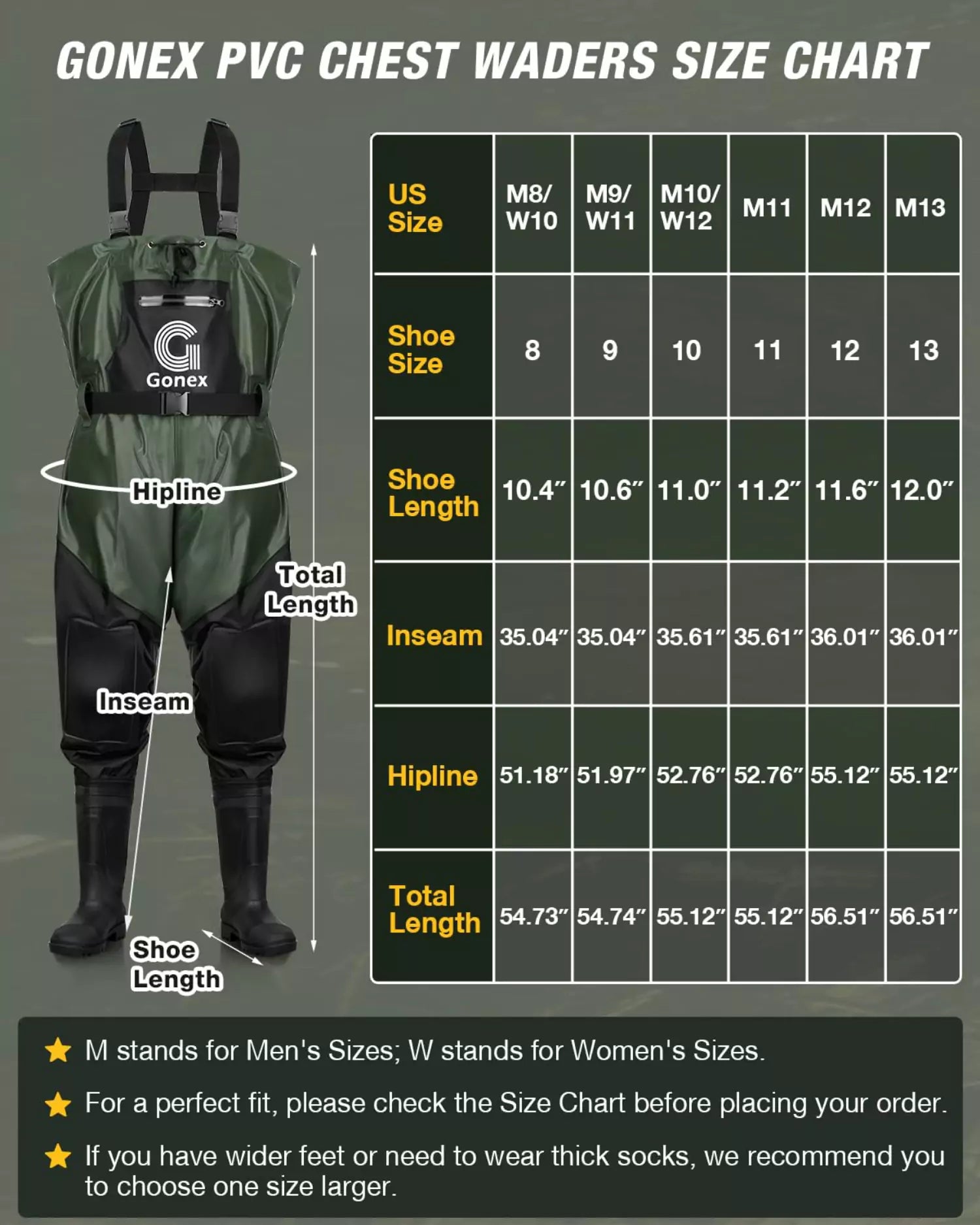 gonex-pvc-chest-wader-with-boot-hanger-lightweight-70d-nylon-waterproof-bootfoot image 5