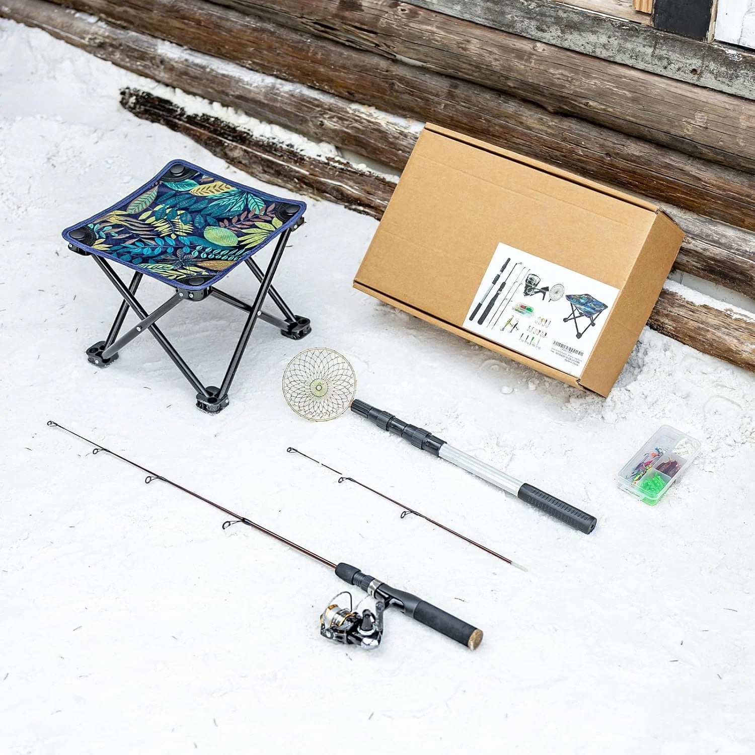 gonex-ice-fishing-rod-and-reel-combo-medium-light-spinning-rod-with-52-glow-jigs image 7