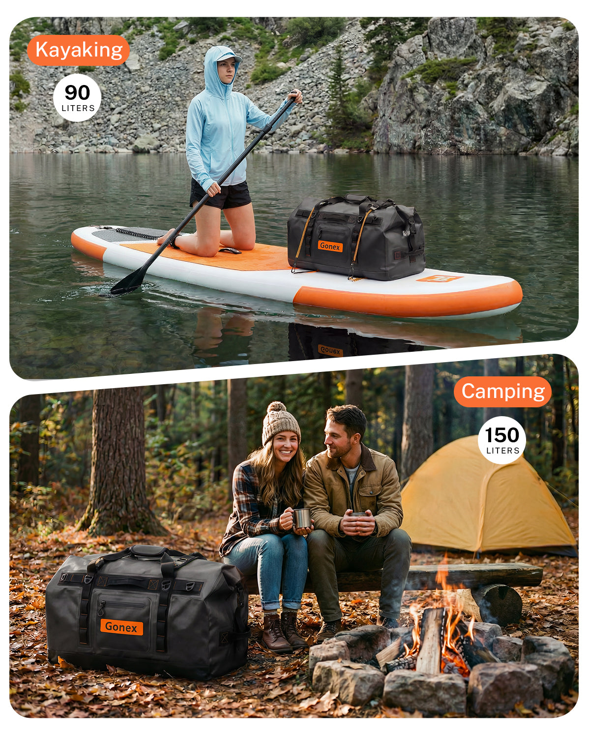gonex-waterproof-duffle-bag-roll-top-dry-duffel-for-kayaking-camping-travel-90l- image 5