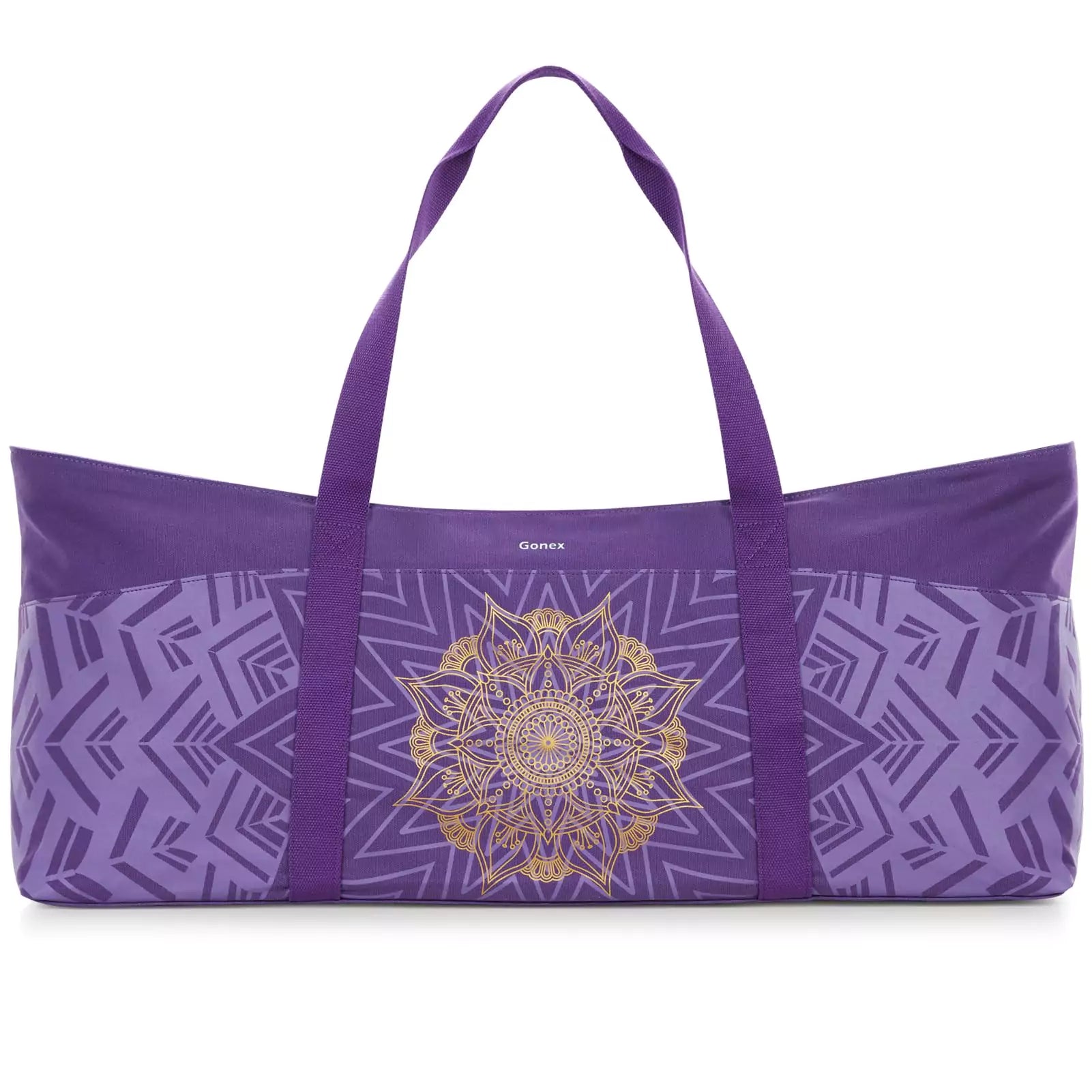 gonex-extra-large-yoga-mat-bag-roomy-canvas-carrier-with-patterned-design-fits-1 image 2