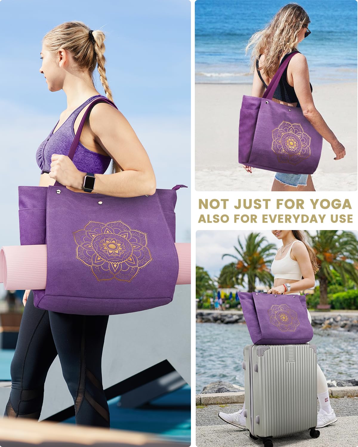 gonex-canvas-yoga-mat-bag-large-unfold-flat-tote-with-multiple-pockets-fits-stan image 3
